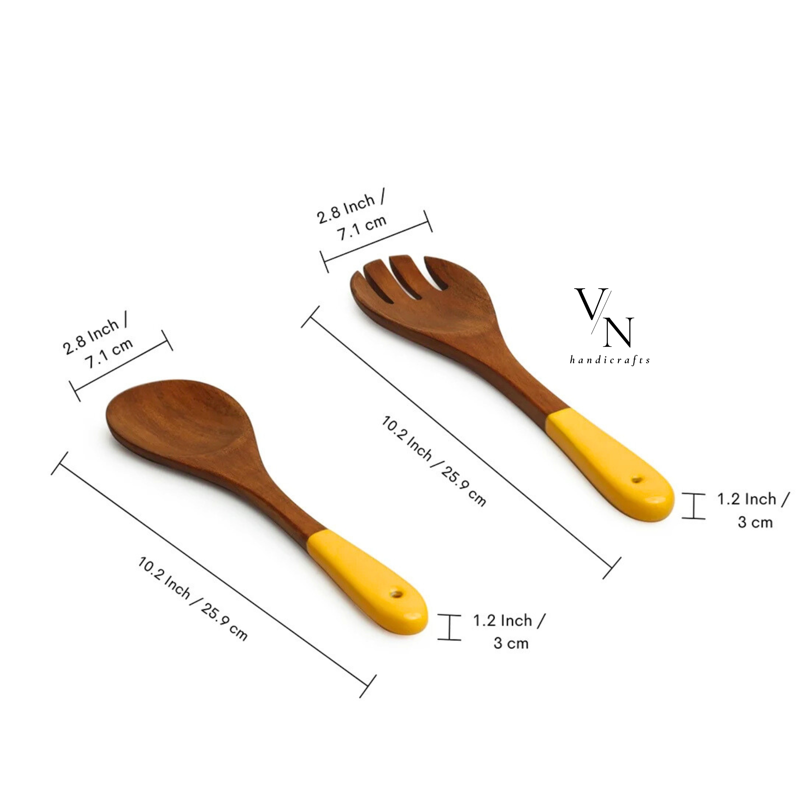 Wooden Salad Bowl and Spoons Set