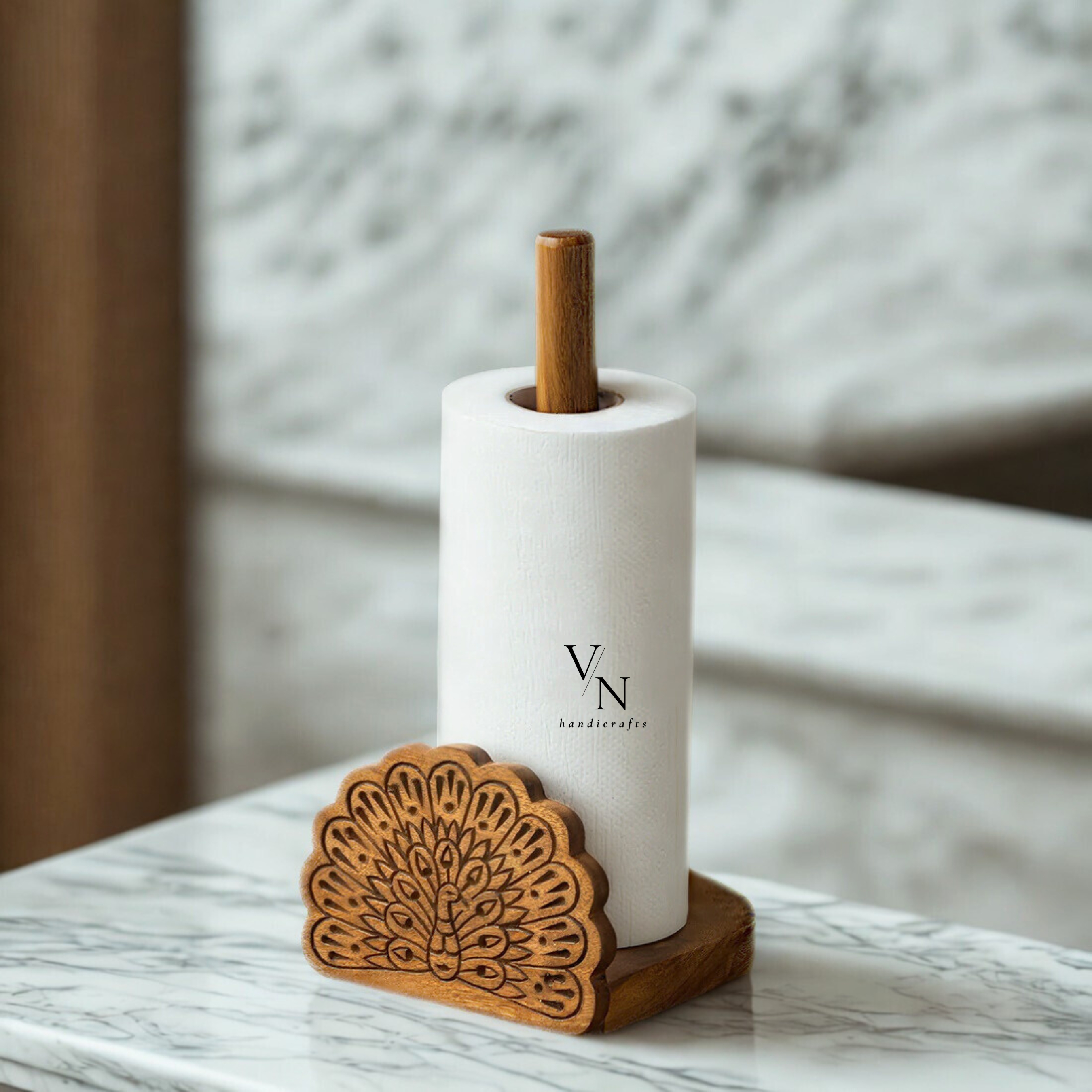 Wooden Kitchen Tissue Roll Holder