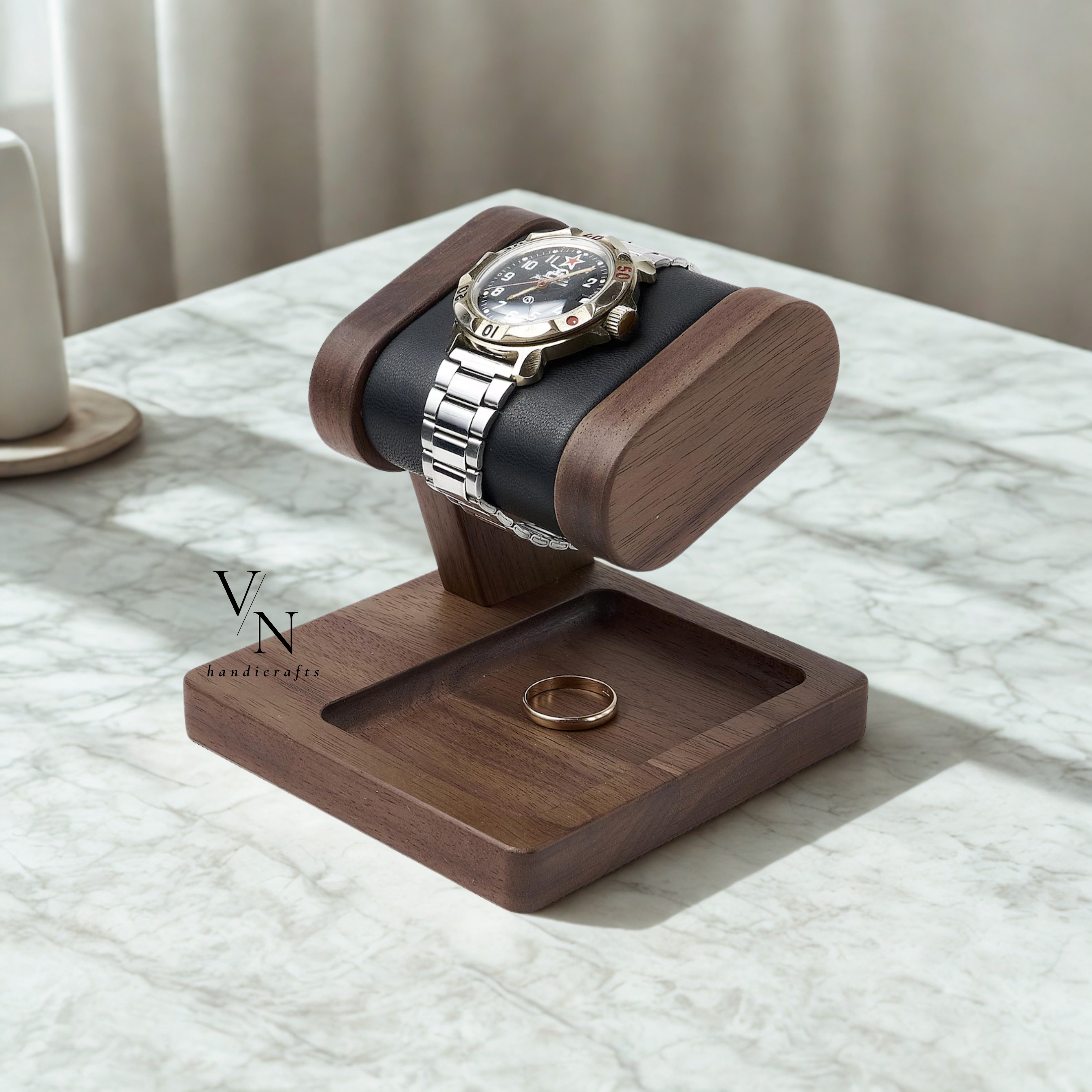 Wooden Watch and Jewelry Stand