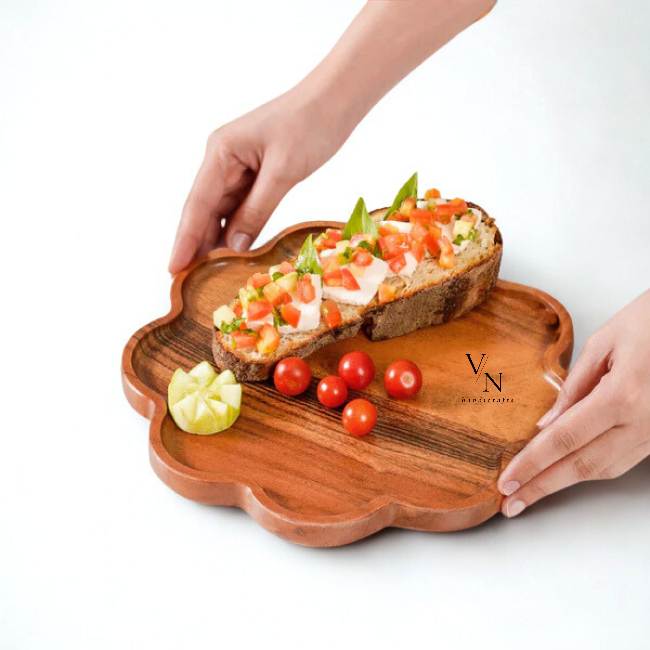 Wooden Flower Shape Serving Tray