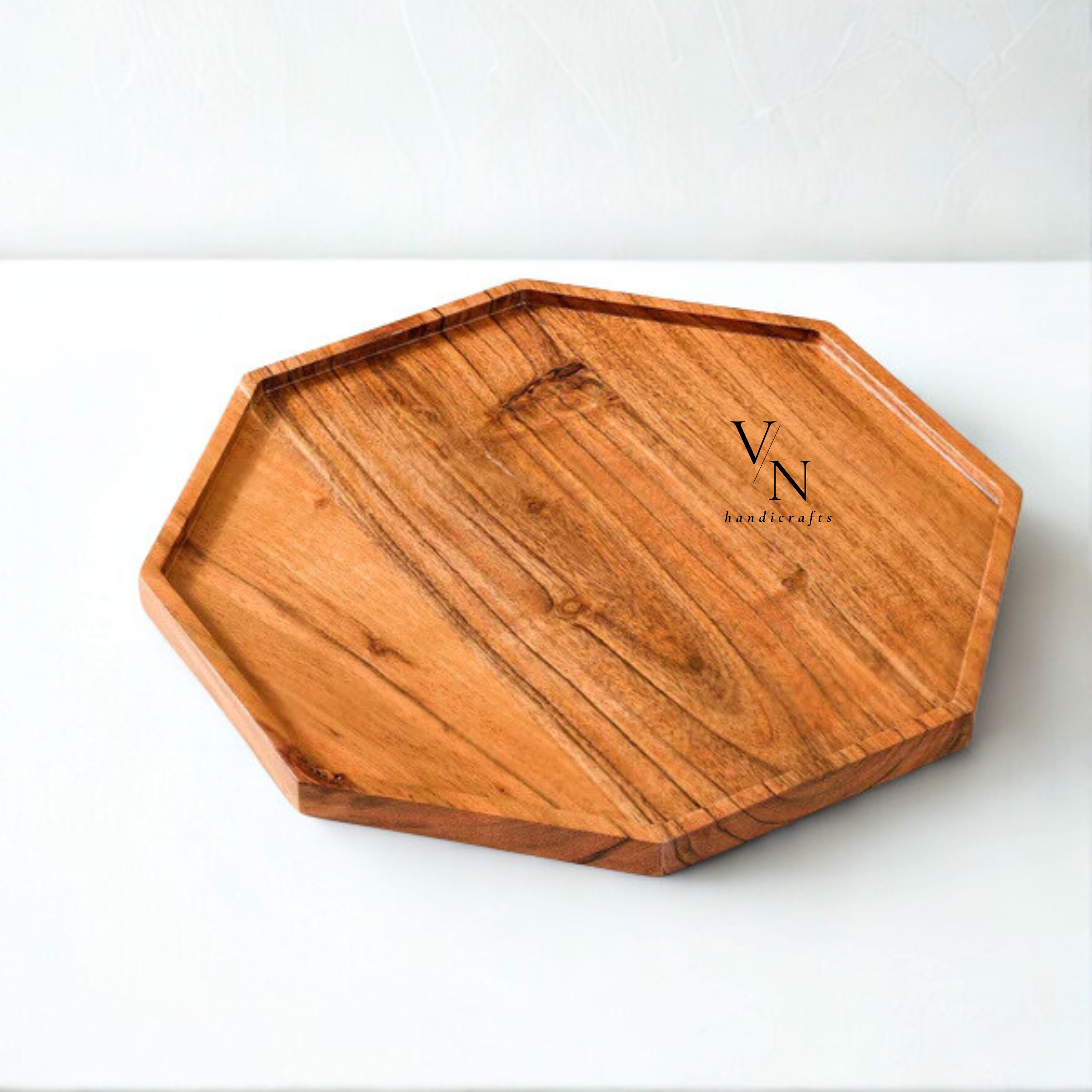 Octagon Wooden Snack Platter 