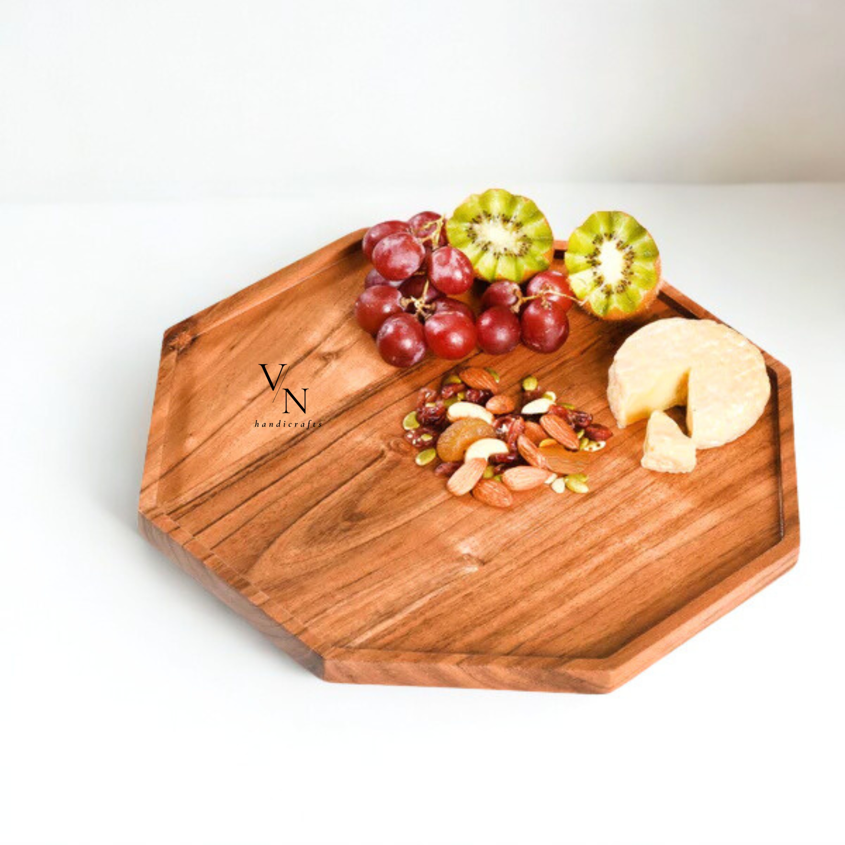 Octagon Wooden Snack Platter 