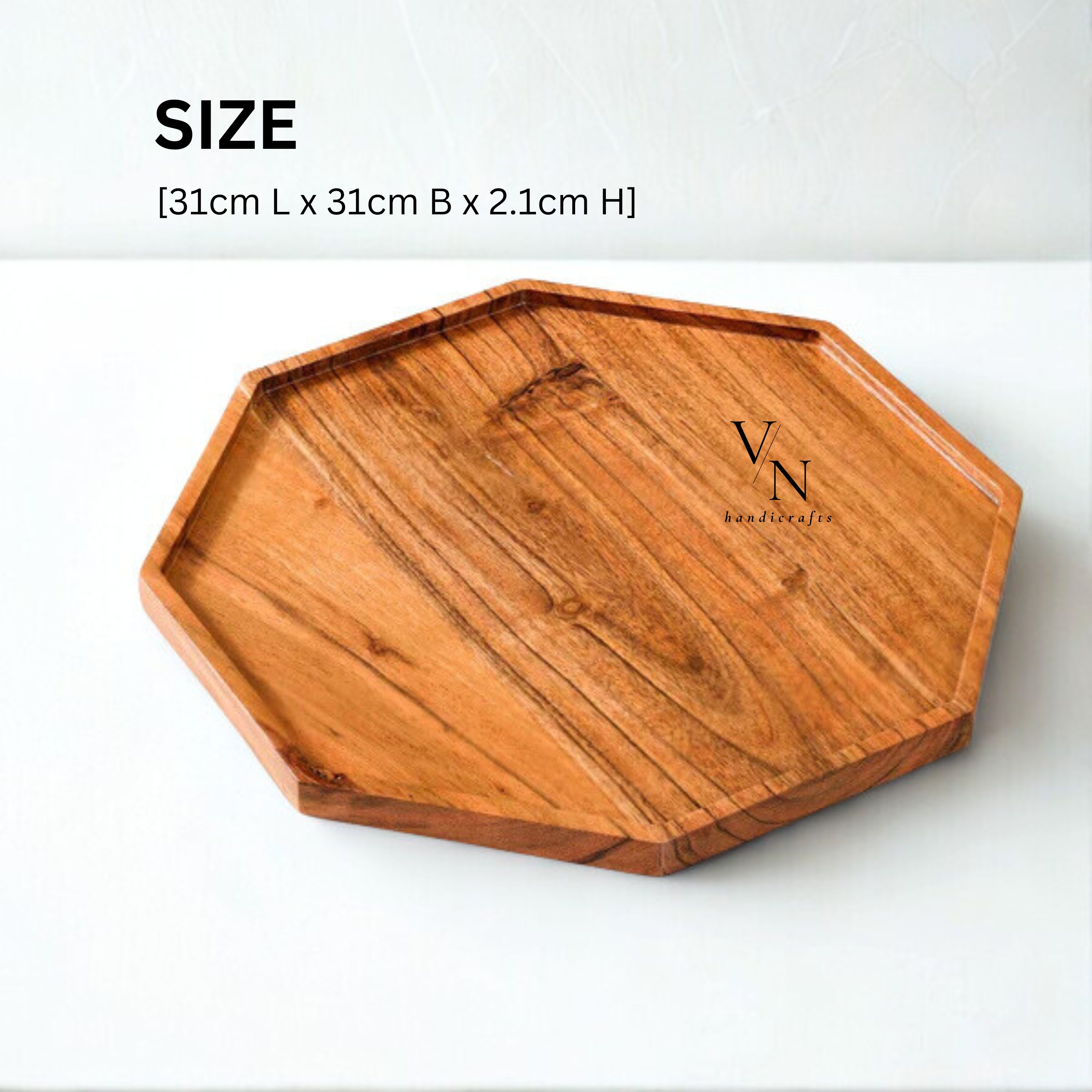 Octagon Wooden Snack Platter 