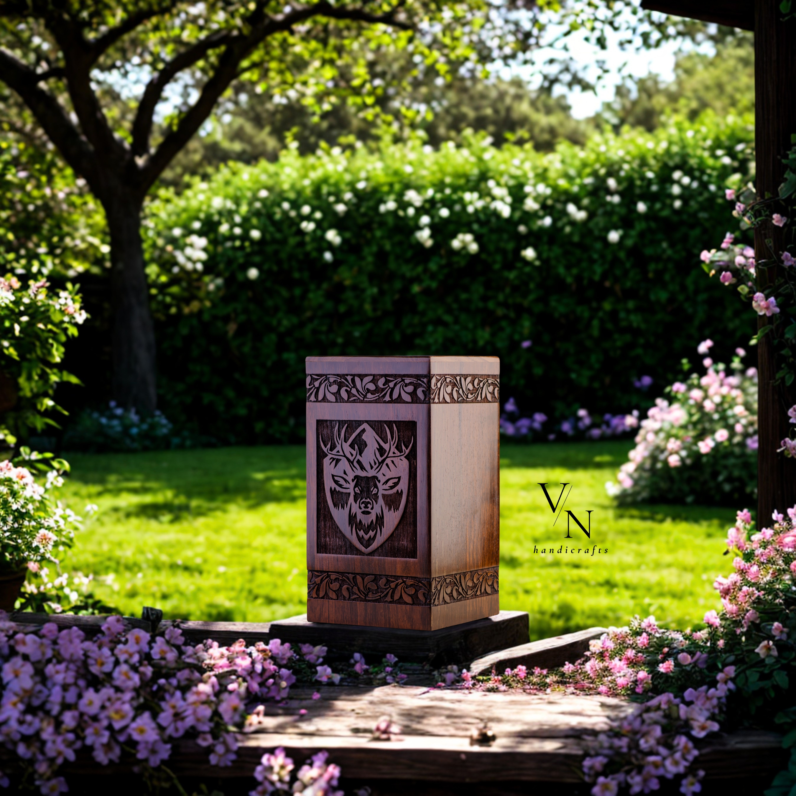 Handcrafted Wooden Urn Box