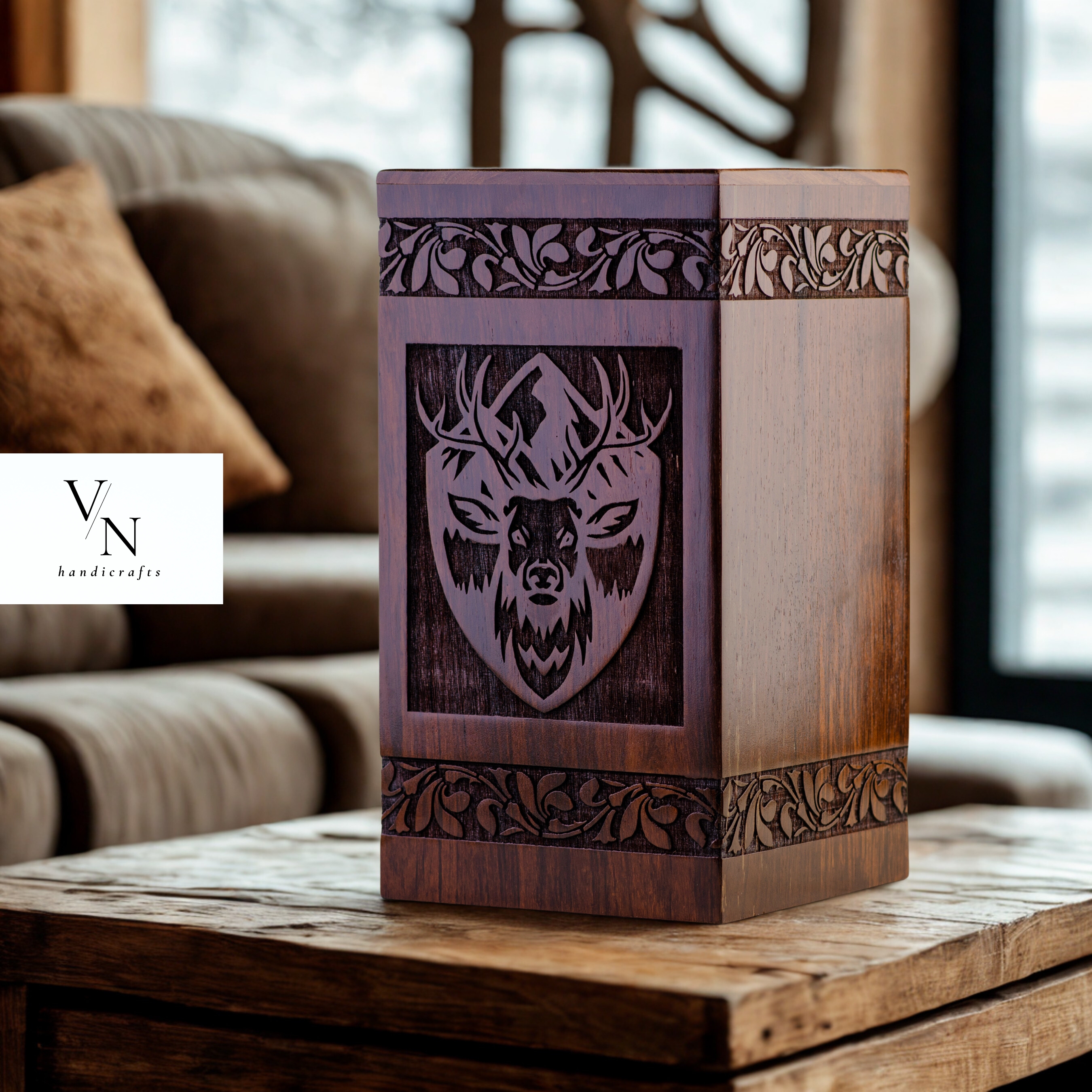 Handcrafted Wooden Urn Box