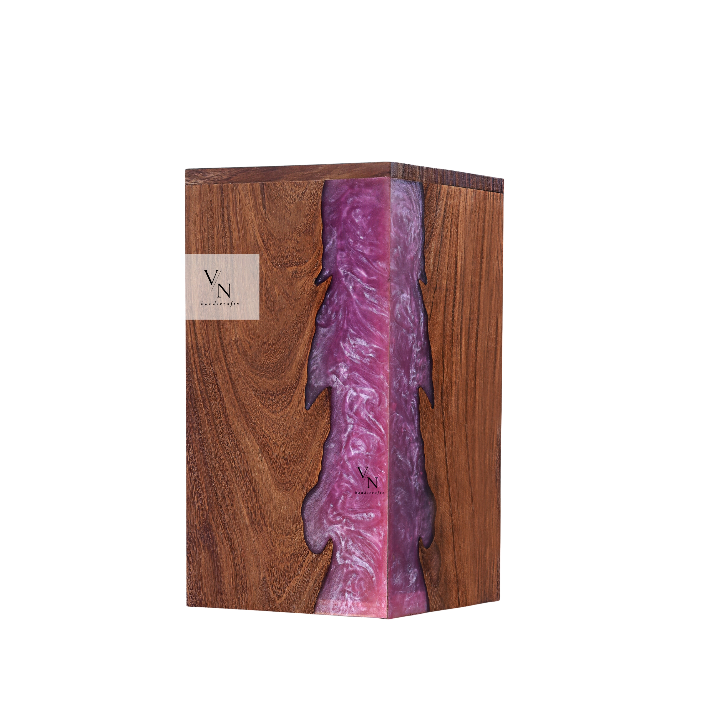 Wooden Urn Box [Pink Resin]