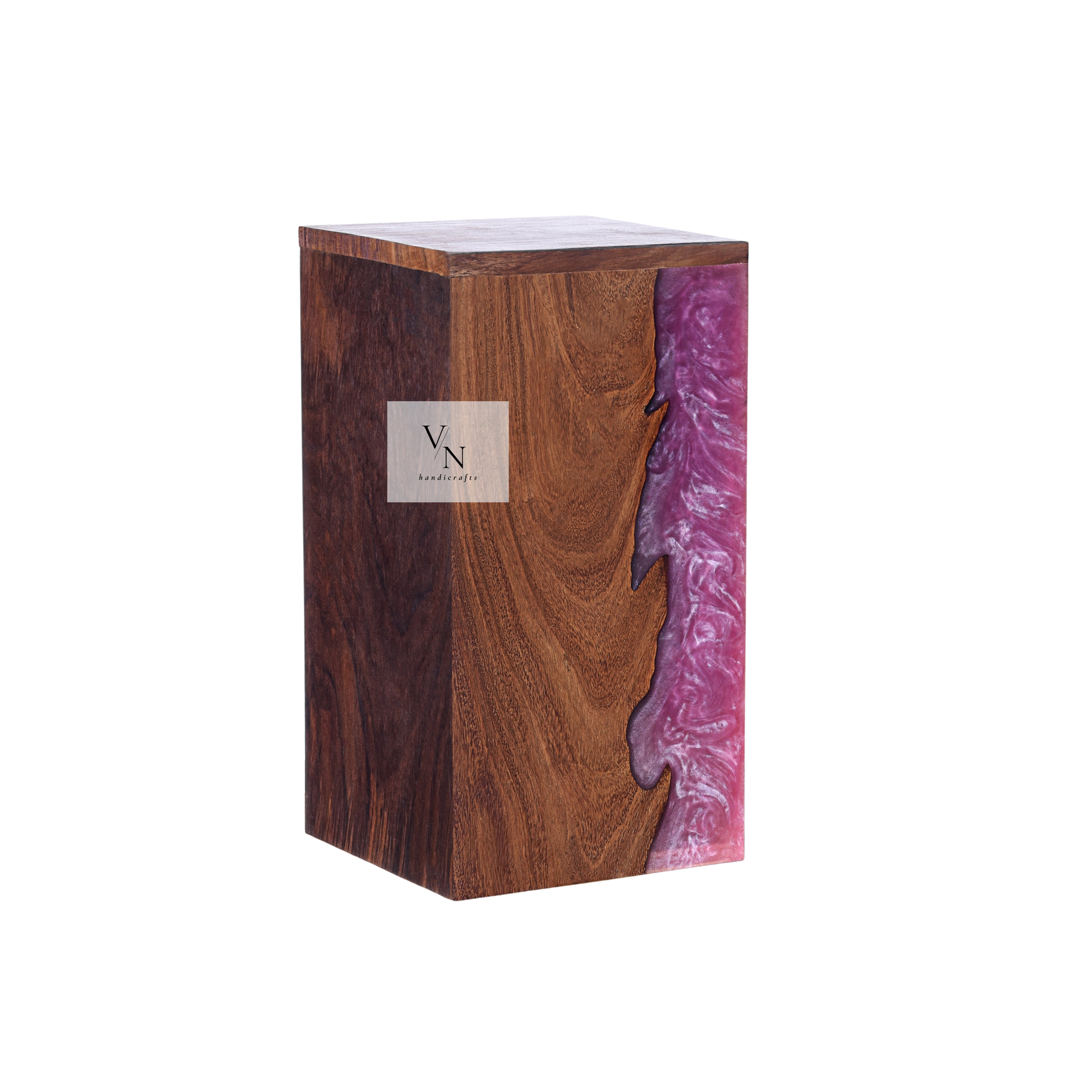 Wooden Urn Box [Pink Resin]