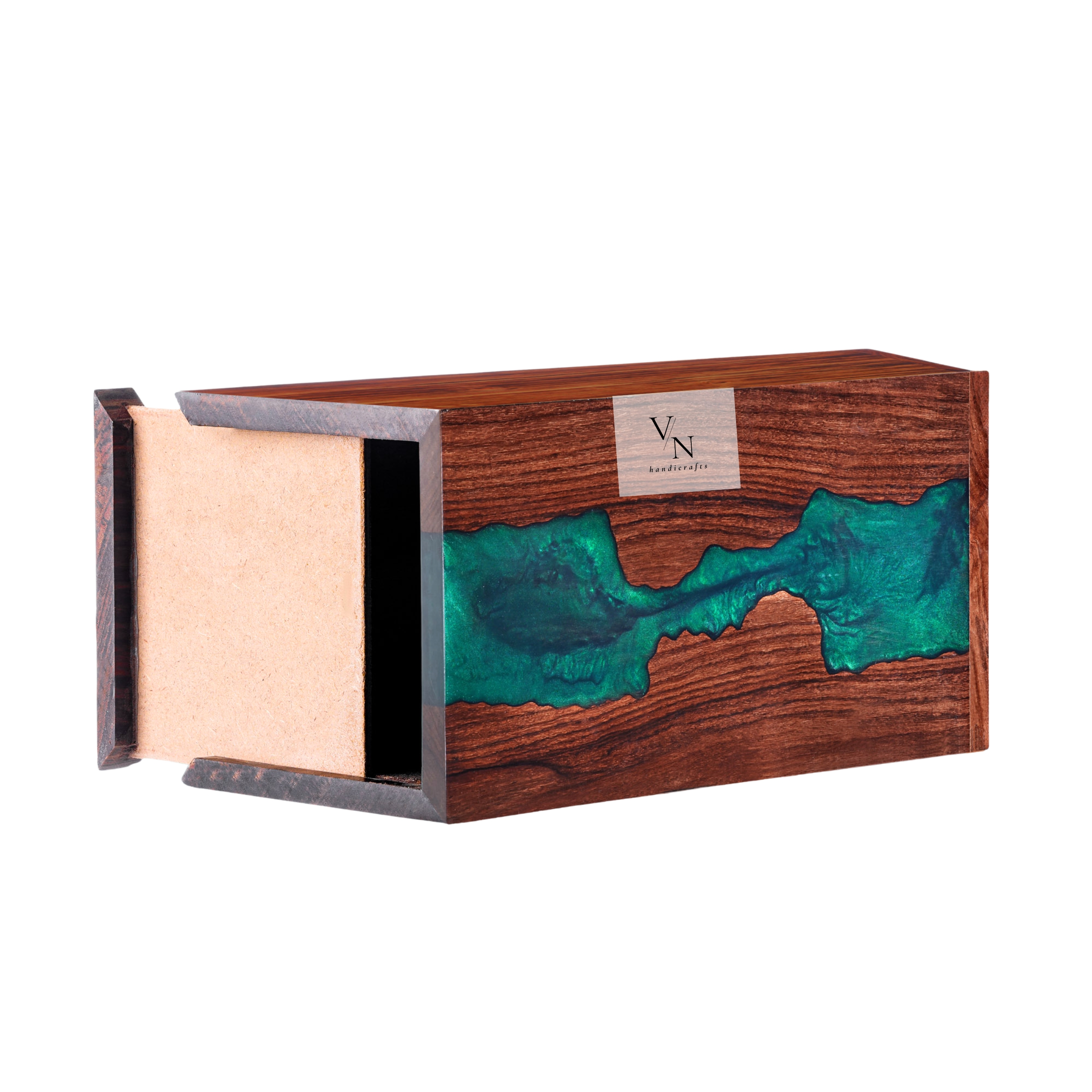 Wooden Urn Box [Green resin]