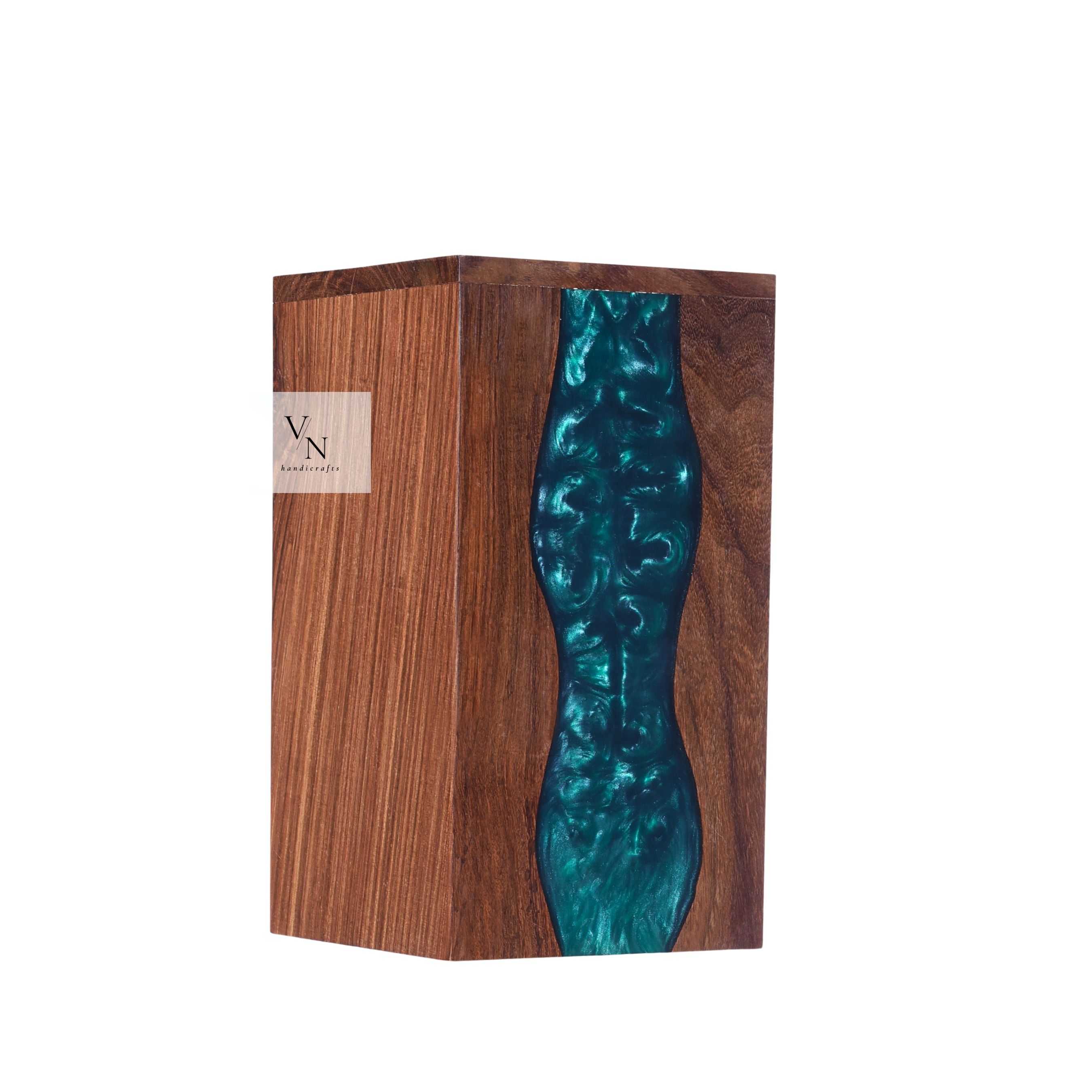 Wooden Urn Box [Green resin]