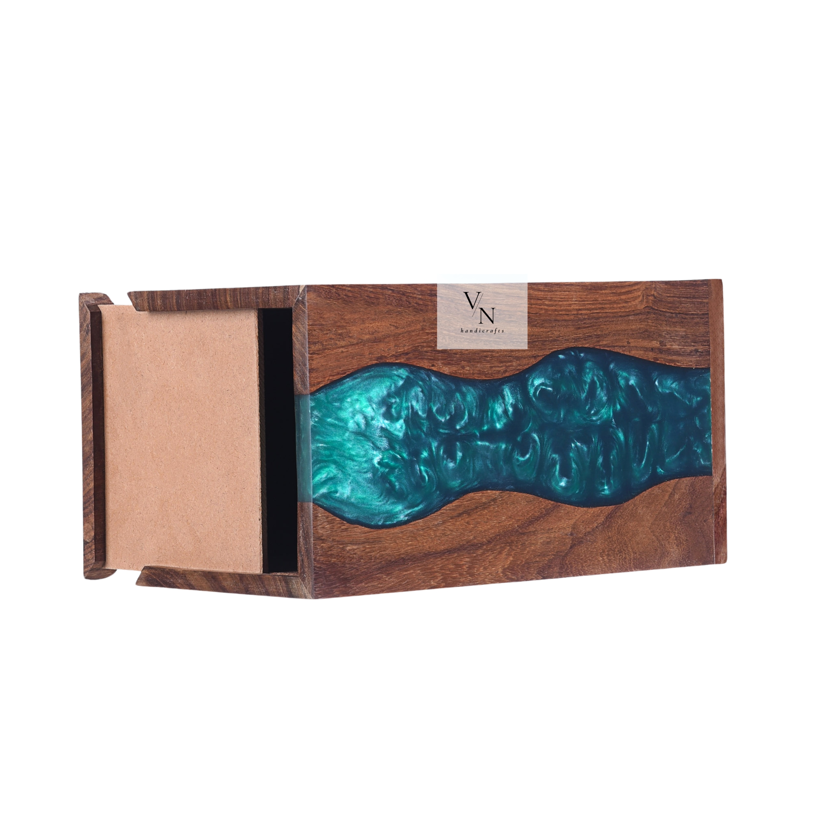 Wooden Urn Box [Green resin]