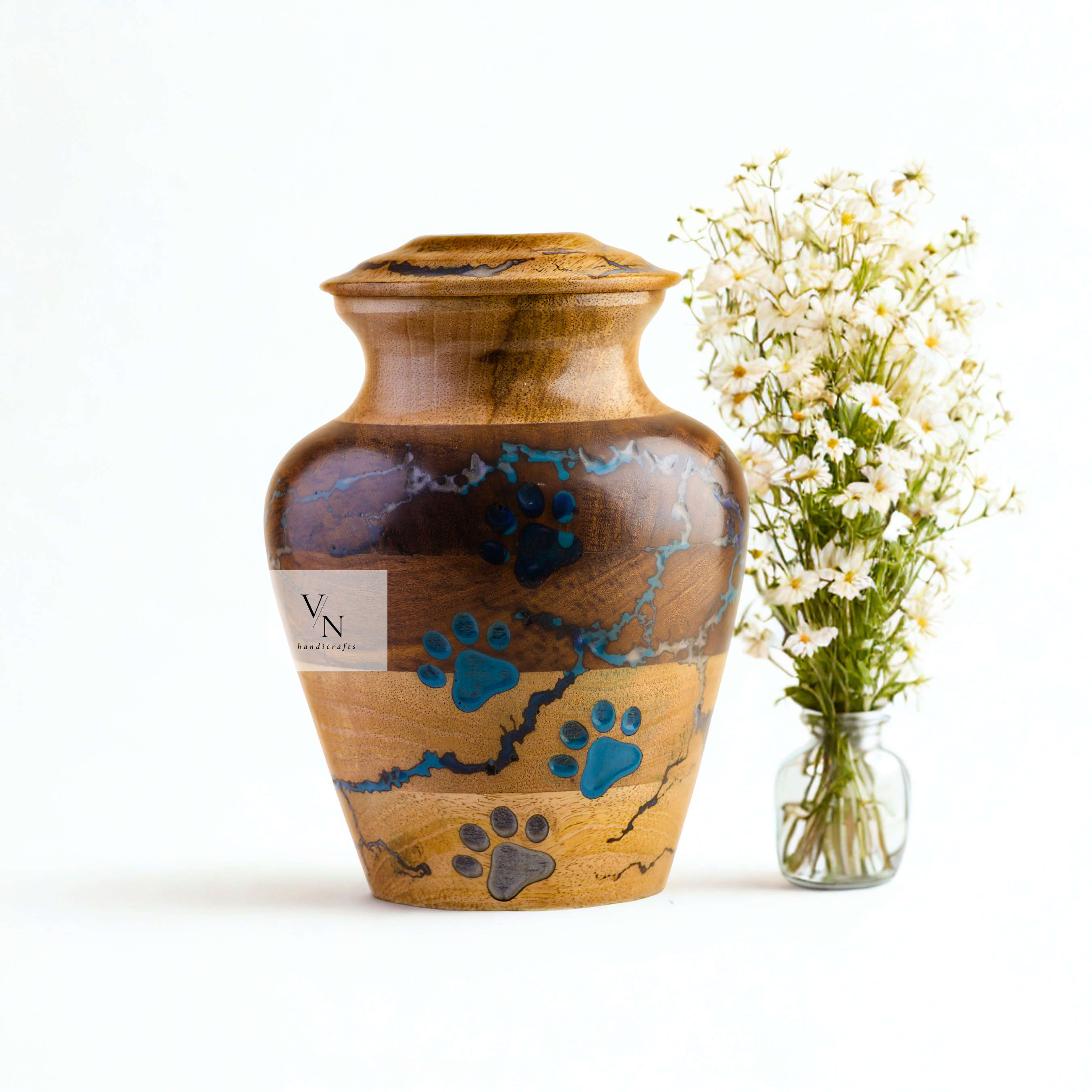 Handcrafted Wooden Urn