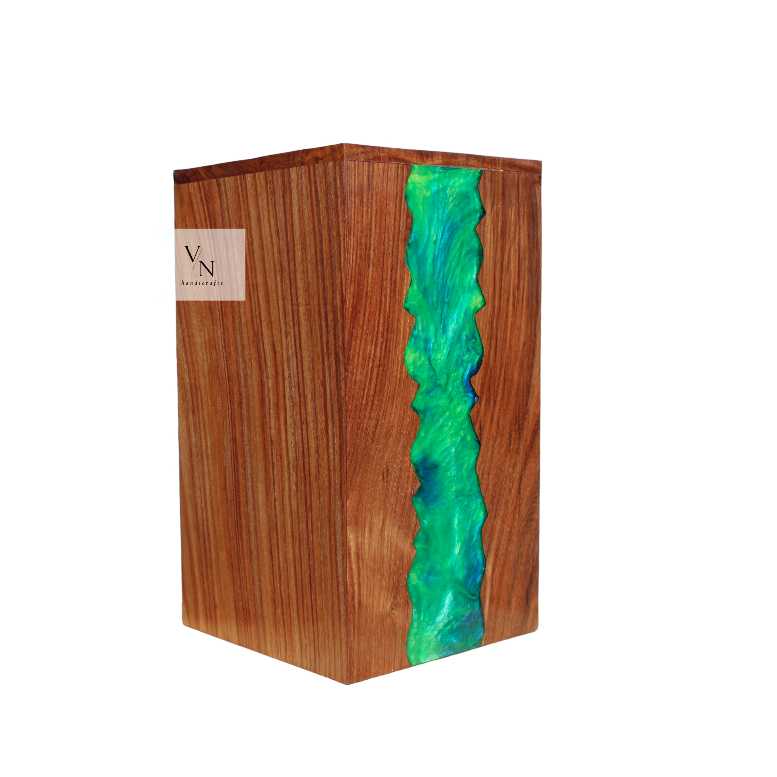 Wooden Urn Box [Green resin]