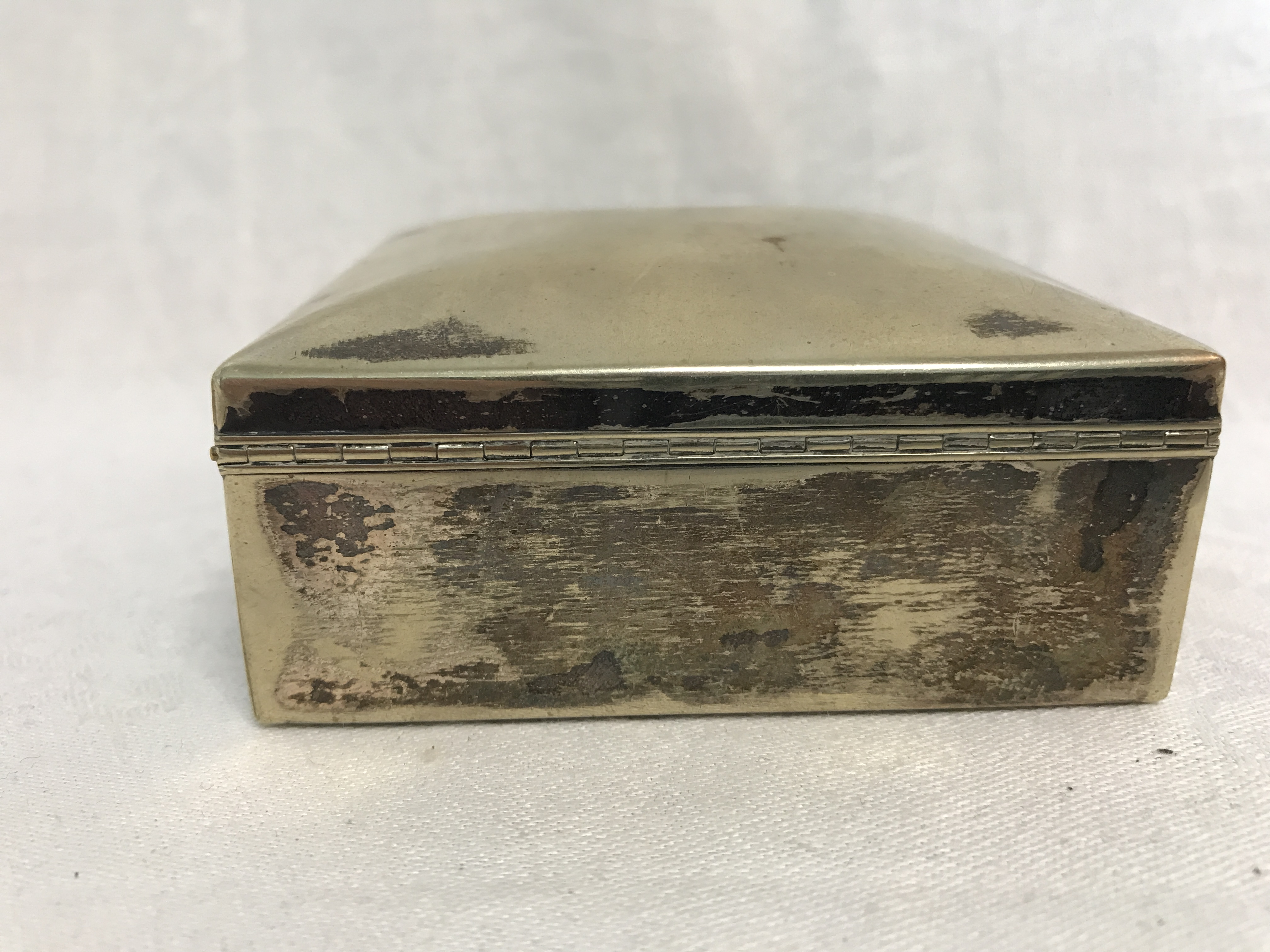 Silver box marked G & C G Epns. Grainger & Campbell Glasgow, hinged lid.