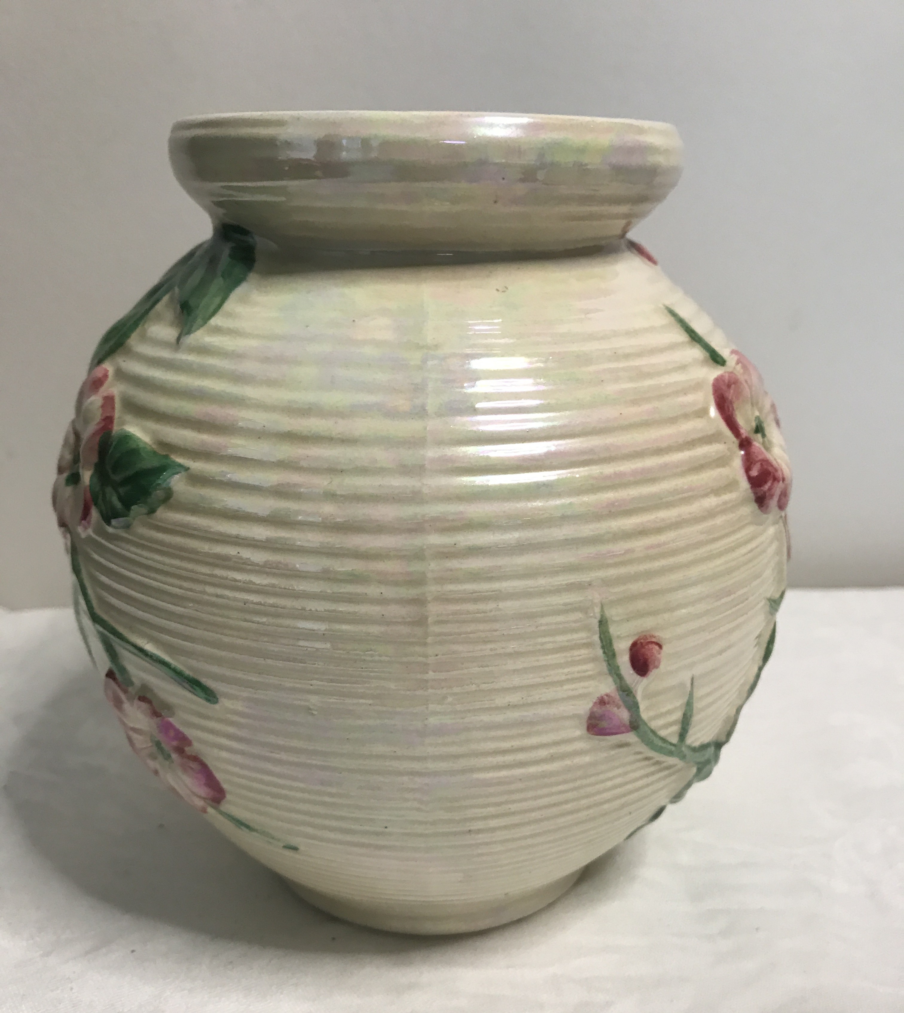 Maling Pink Apple Blossom vase. Vintage.