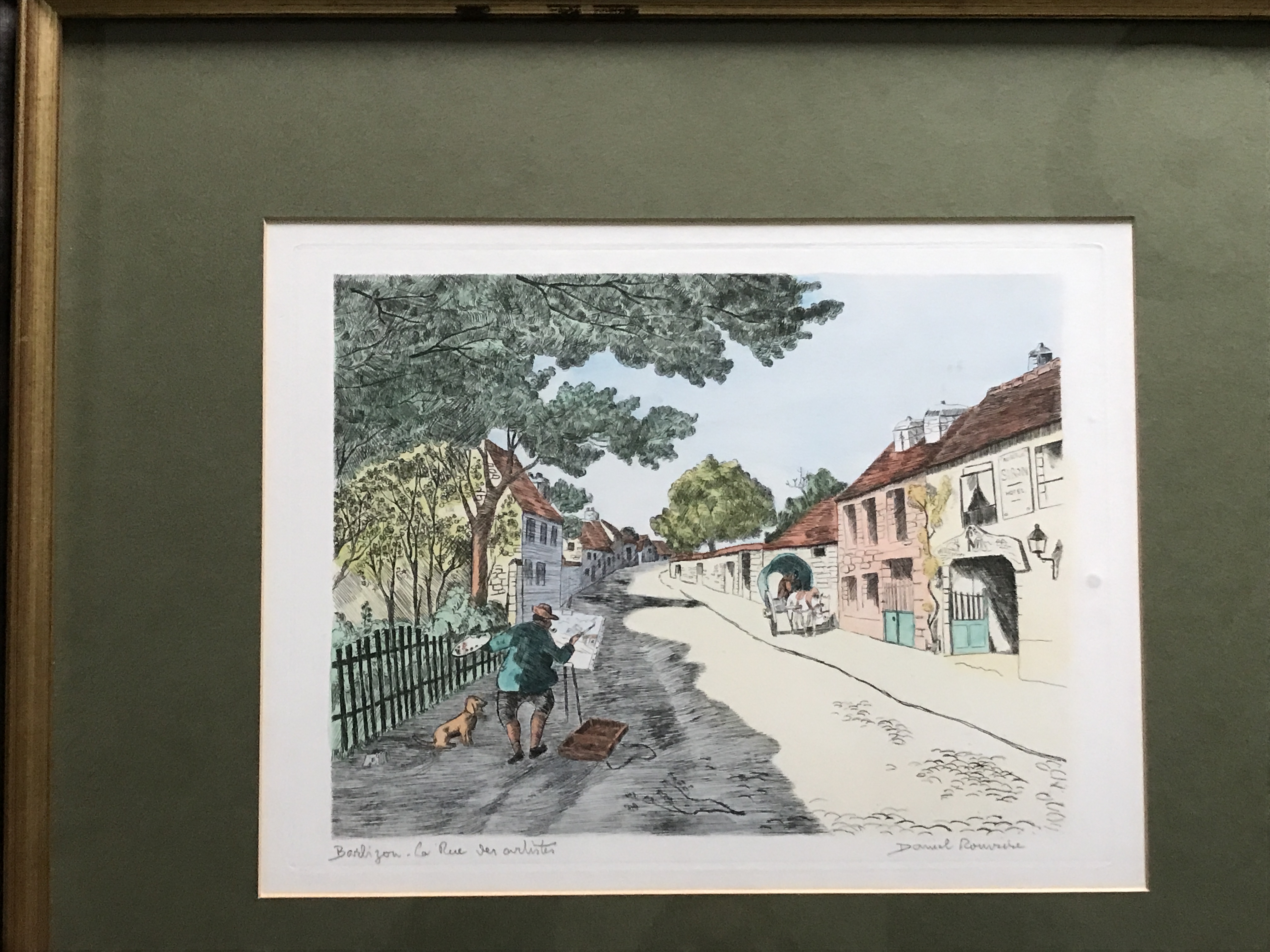 Daniel Rouviere signed Colour Engraving print