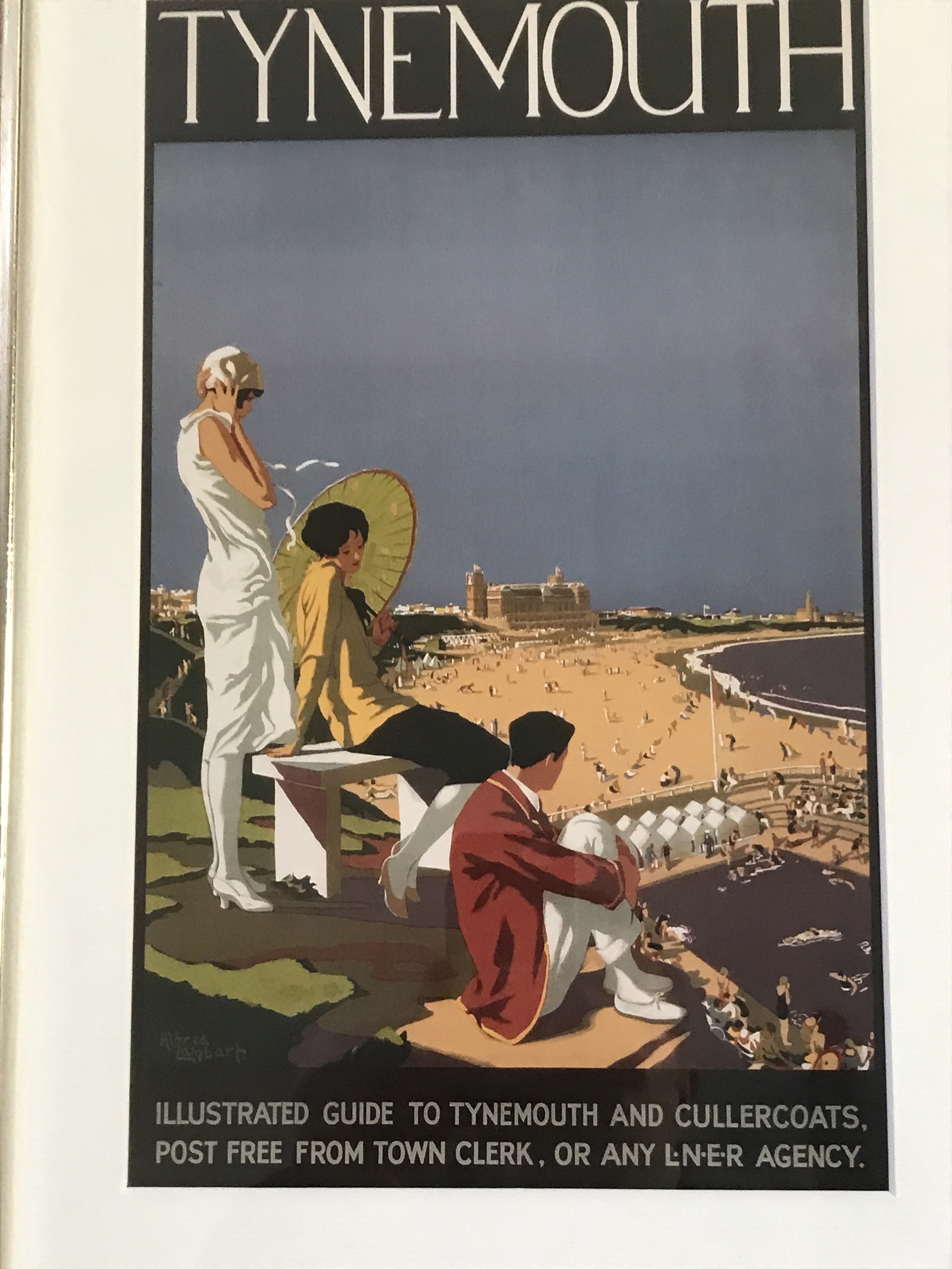 Vintage Railway L N E R Advertisement Poster print Tynemouth. Framed & Glazed