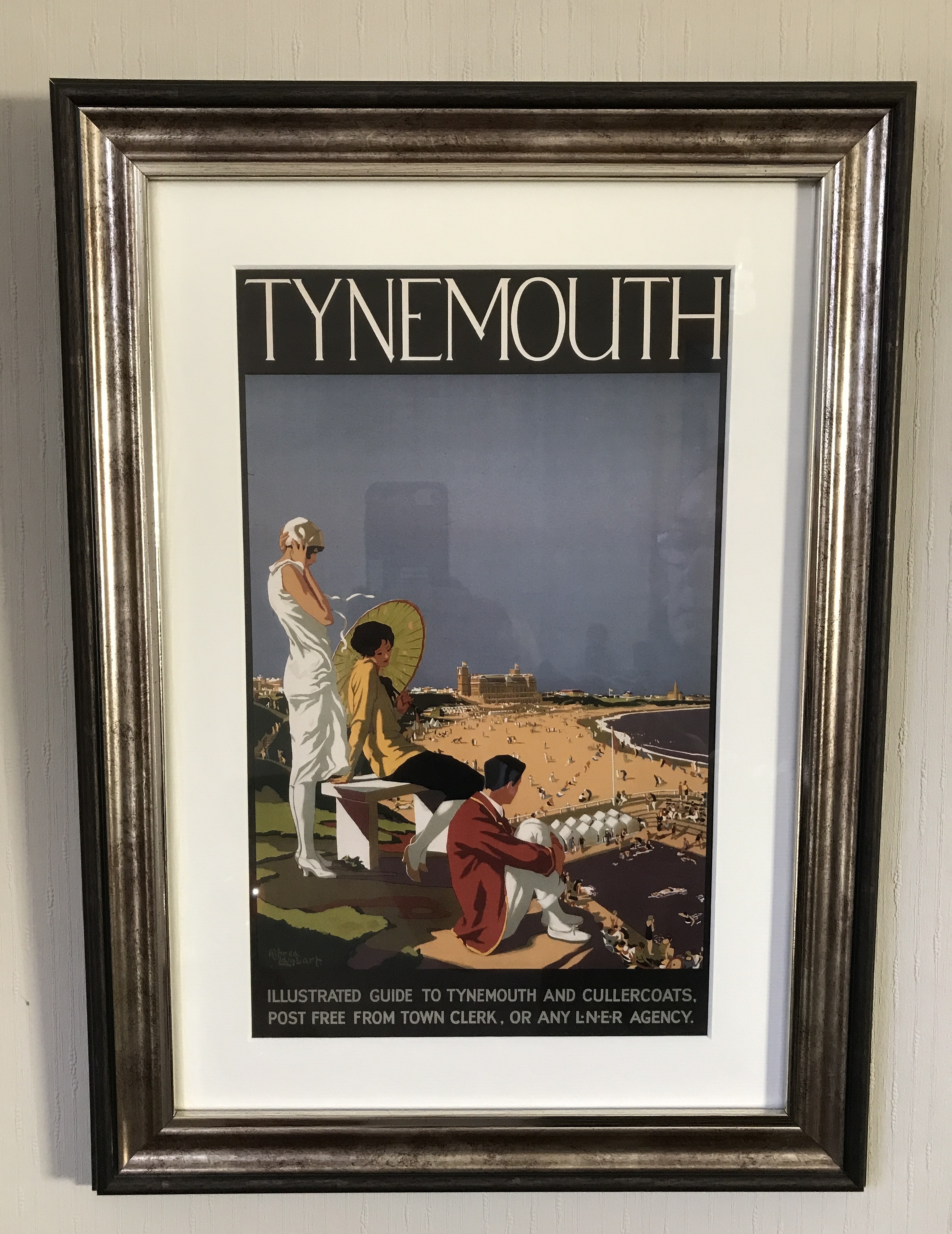 Vintage Railway L N E R Advertisement Poster print Tynemouth. Framed & Glazed