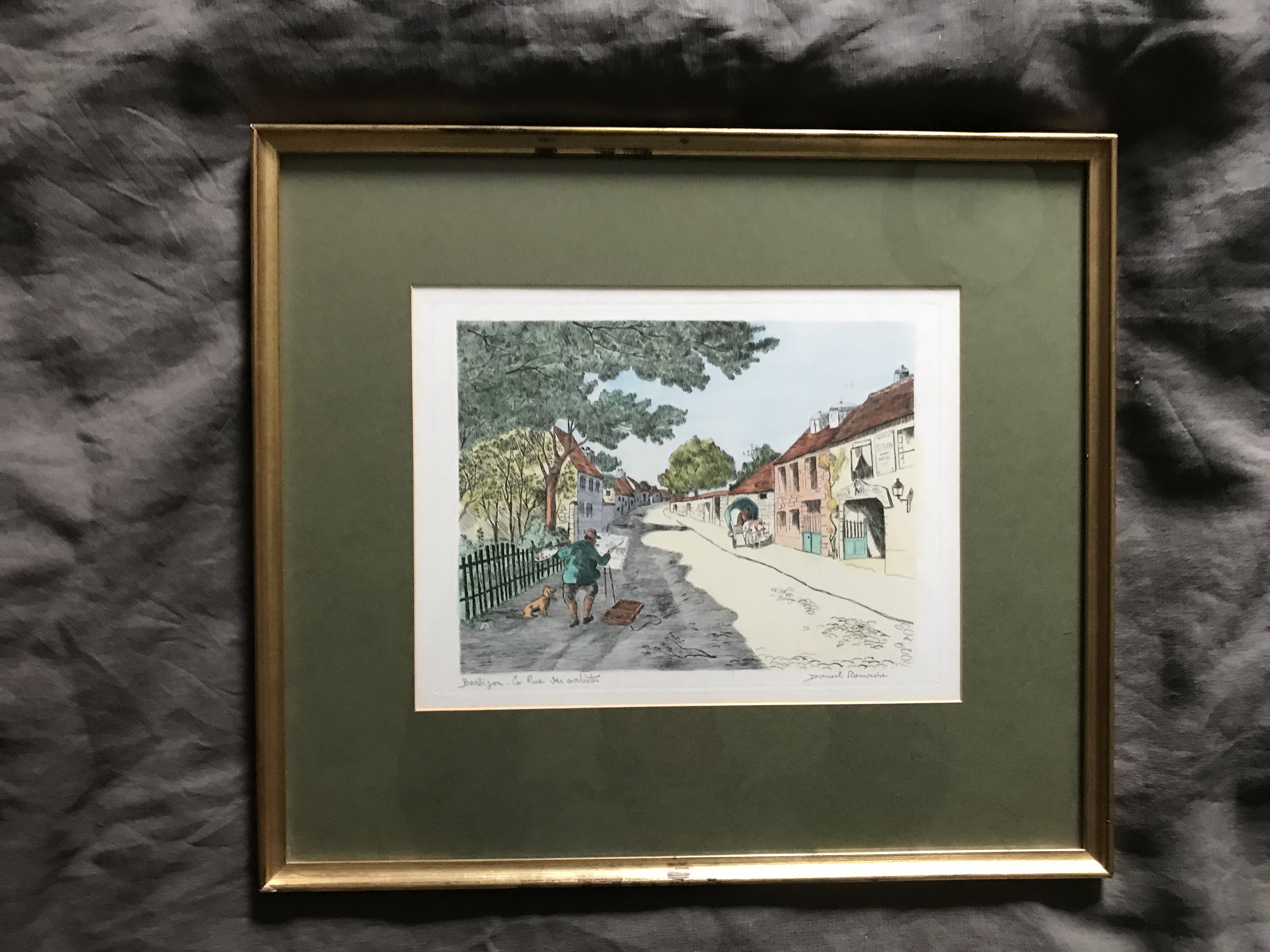 Daniel Rouviere signed Colour Engraving print