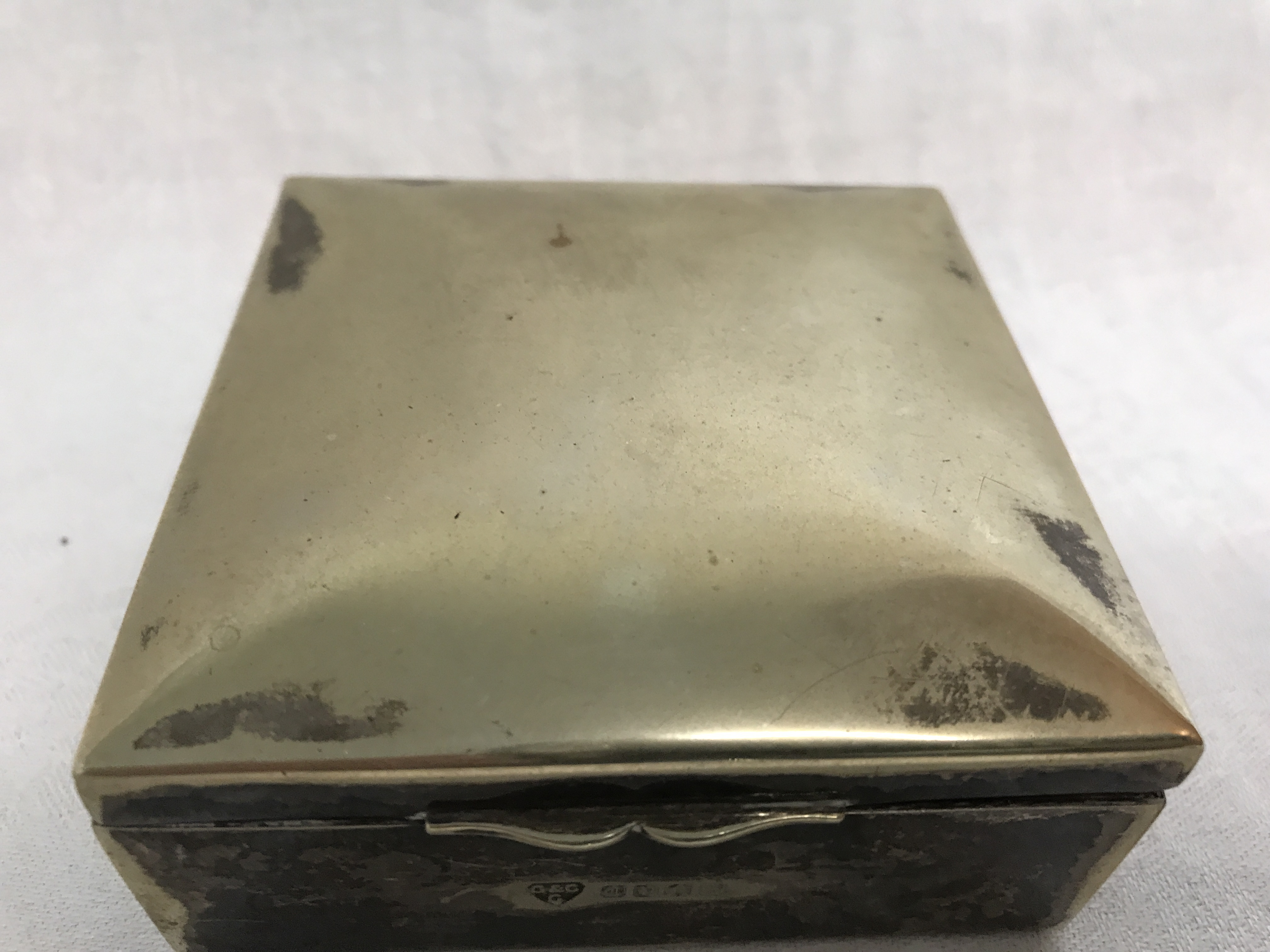 Silver box marked G & C G Epns. Grainger & Campbell Glasgow, hinged lid.