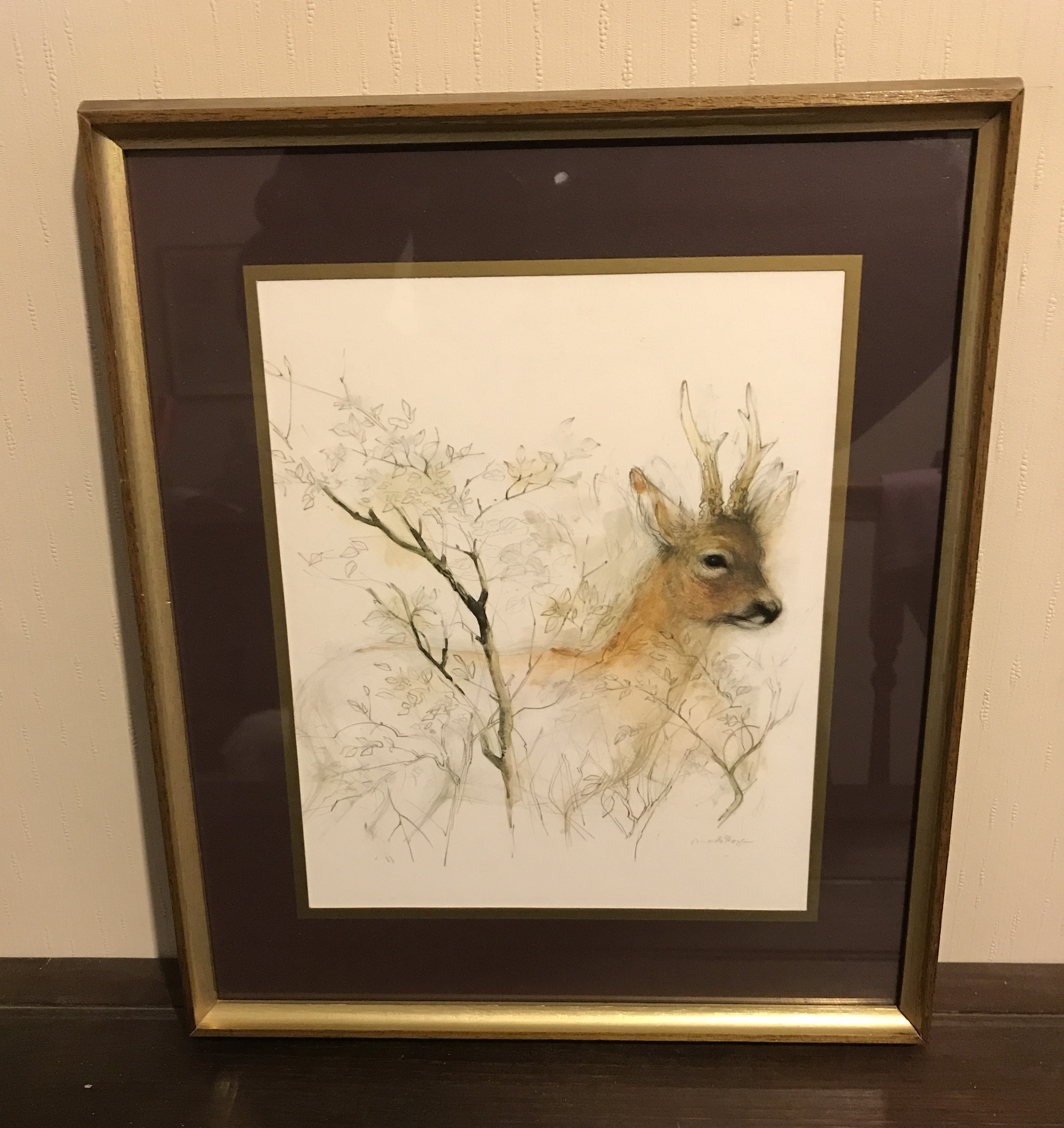 Mads Stage Vintage print of Fallow Buck. Danish retro Scandi art