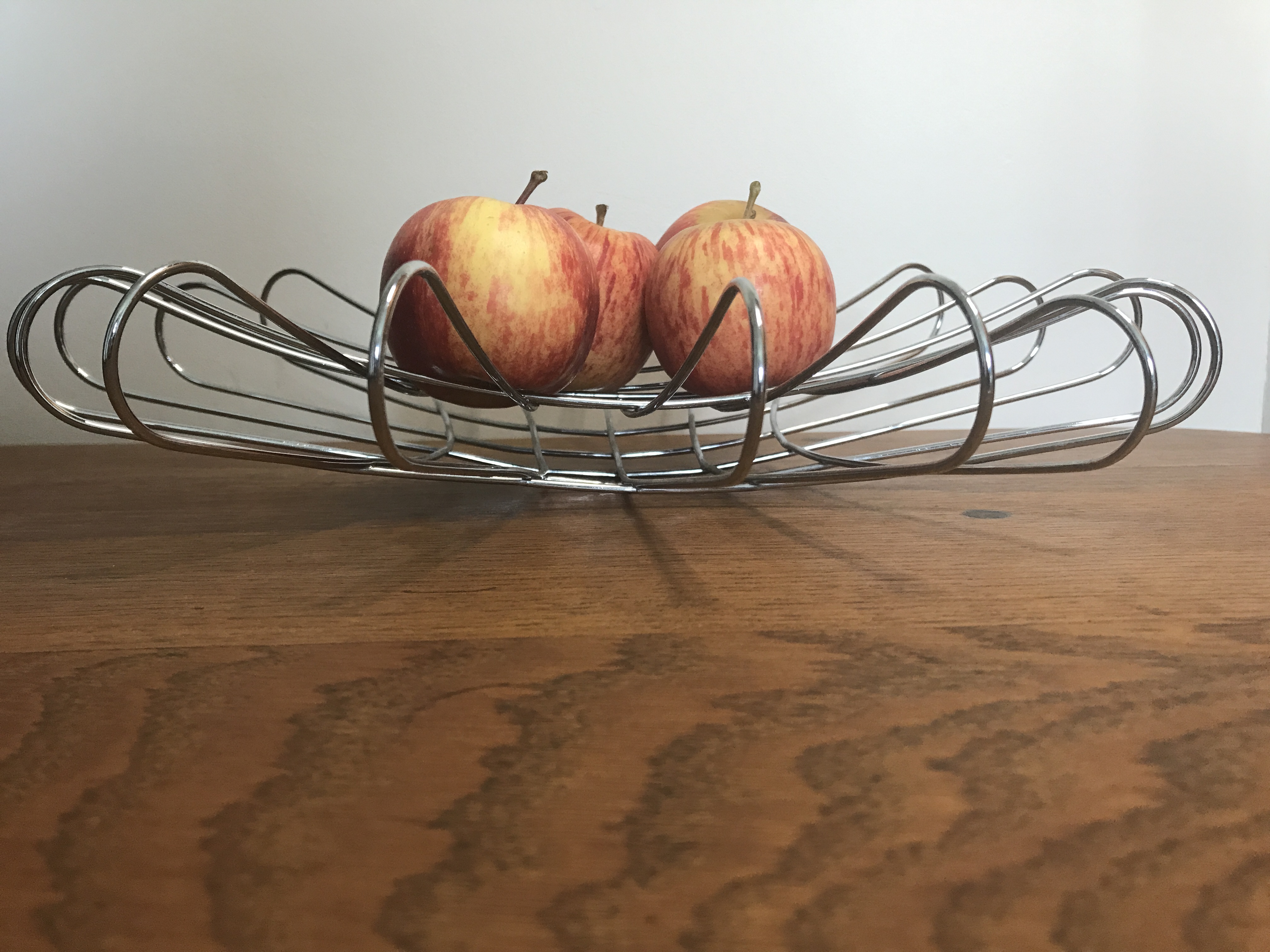 Vintage Mid century modern steel wire type metal fruit bowl.