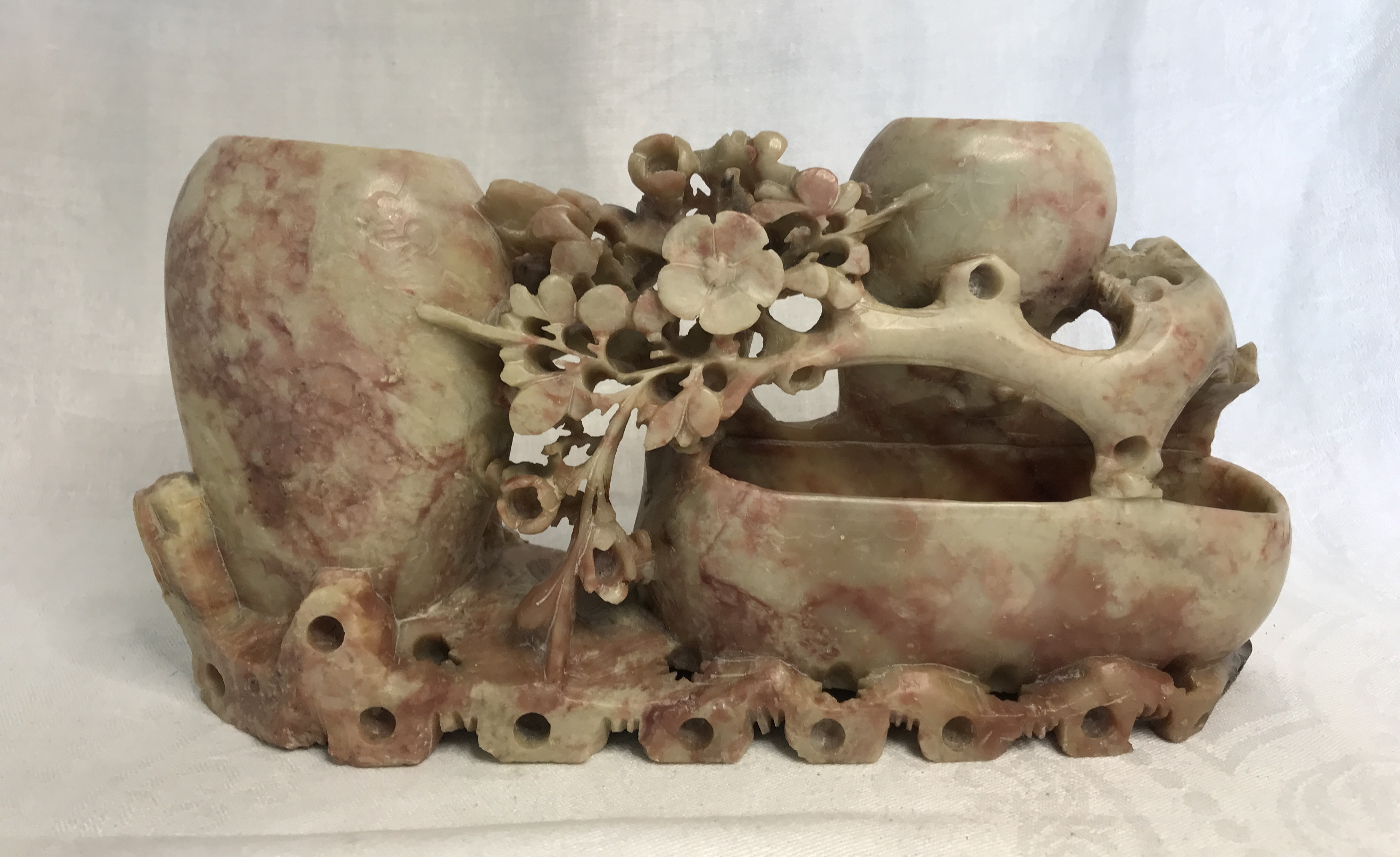 Chinese Soapstone brush pot/ vase.