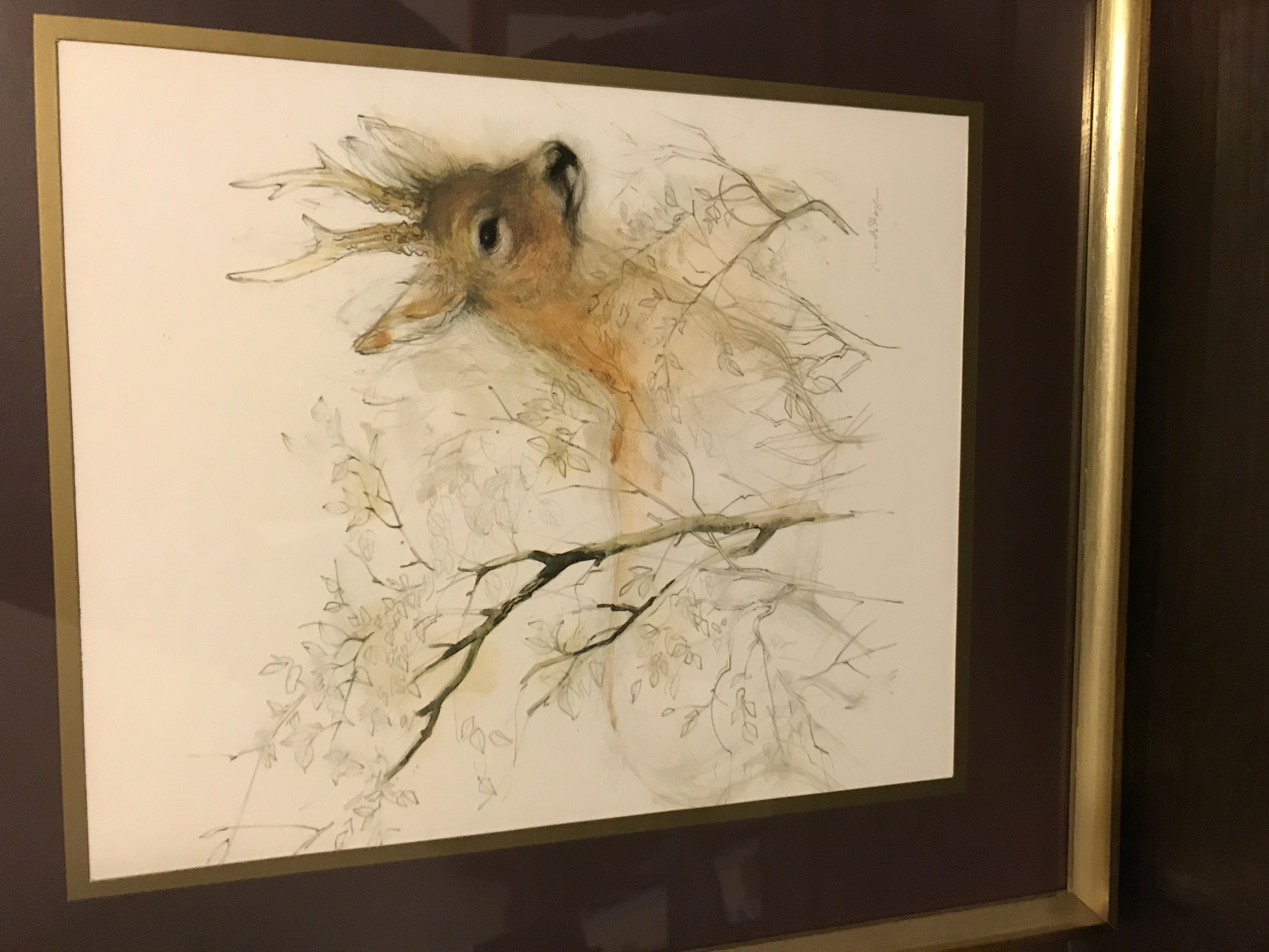 Mads Stage Vintage print of Fallow Buck. Danish retro Scandi art