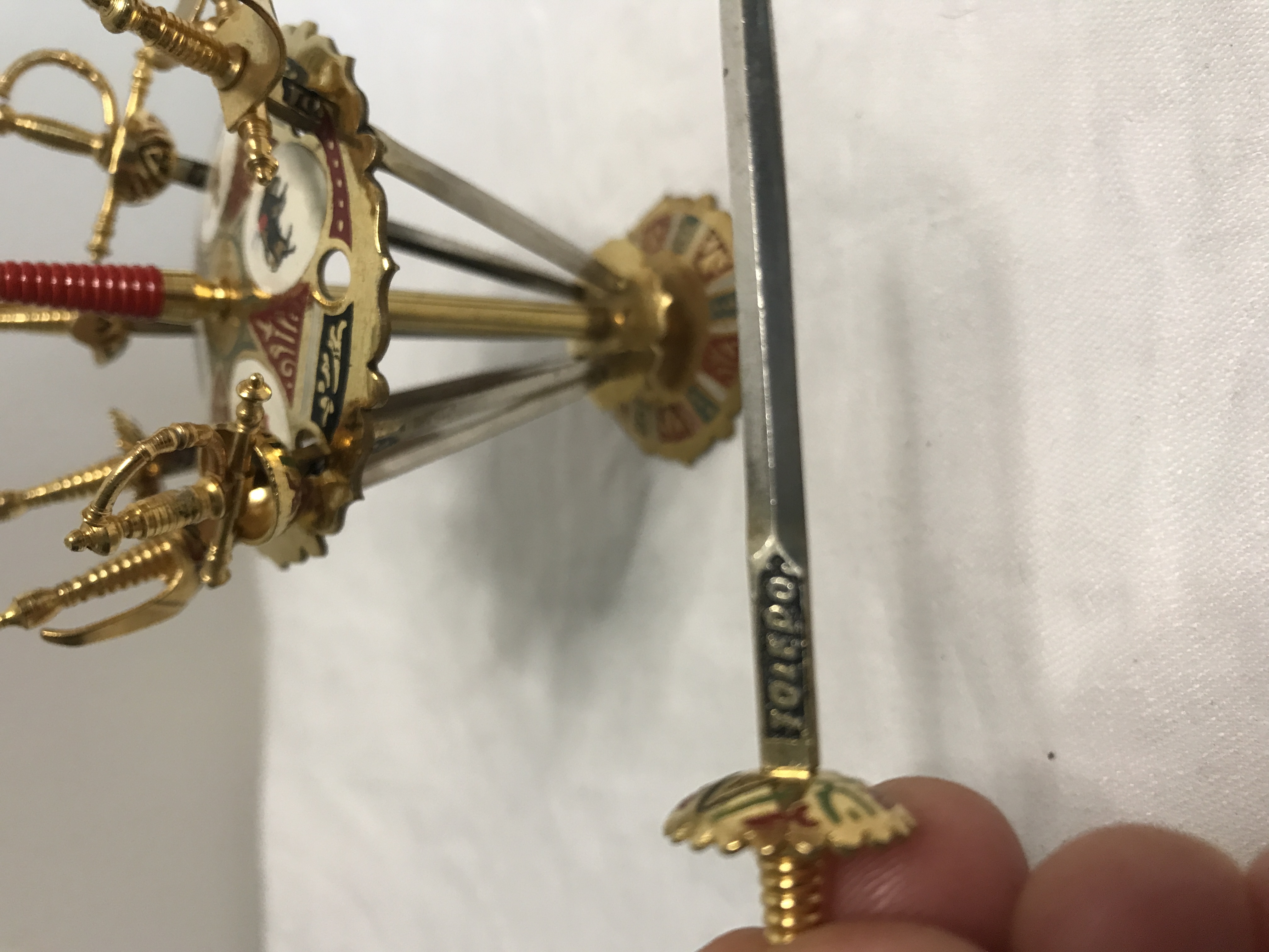 Toledo sword Cocktail or bar set. Vintage depicting Bulls and Toreador