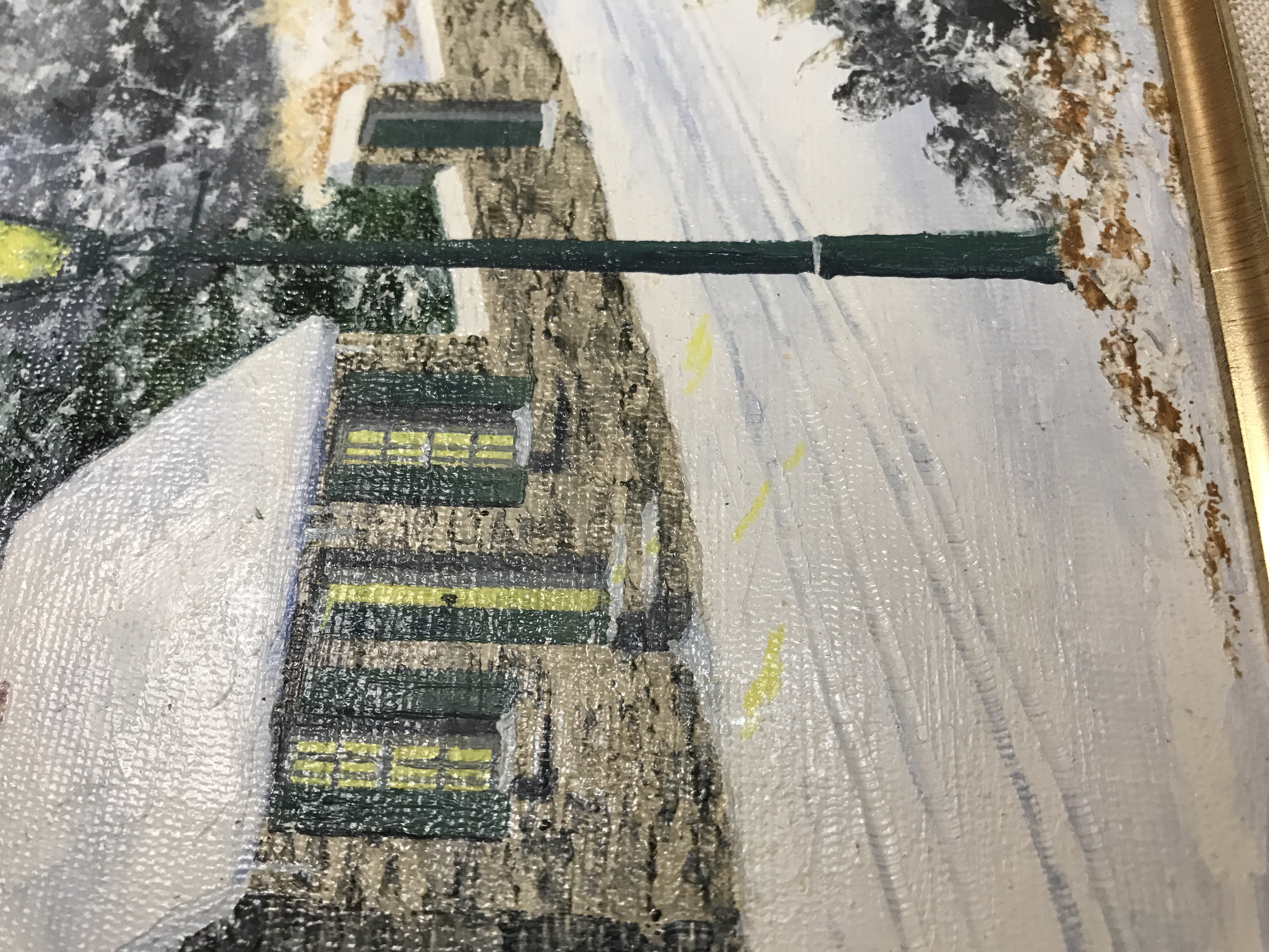 J C Madgin Prebends Cottage in the snow. Durham City