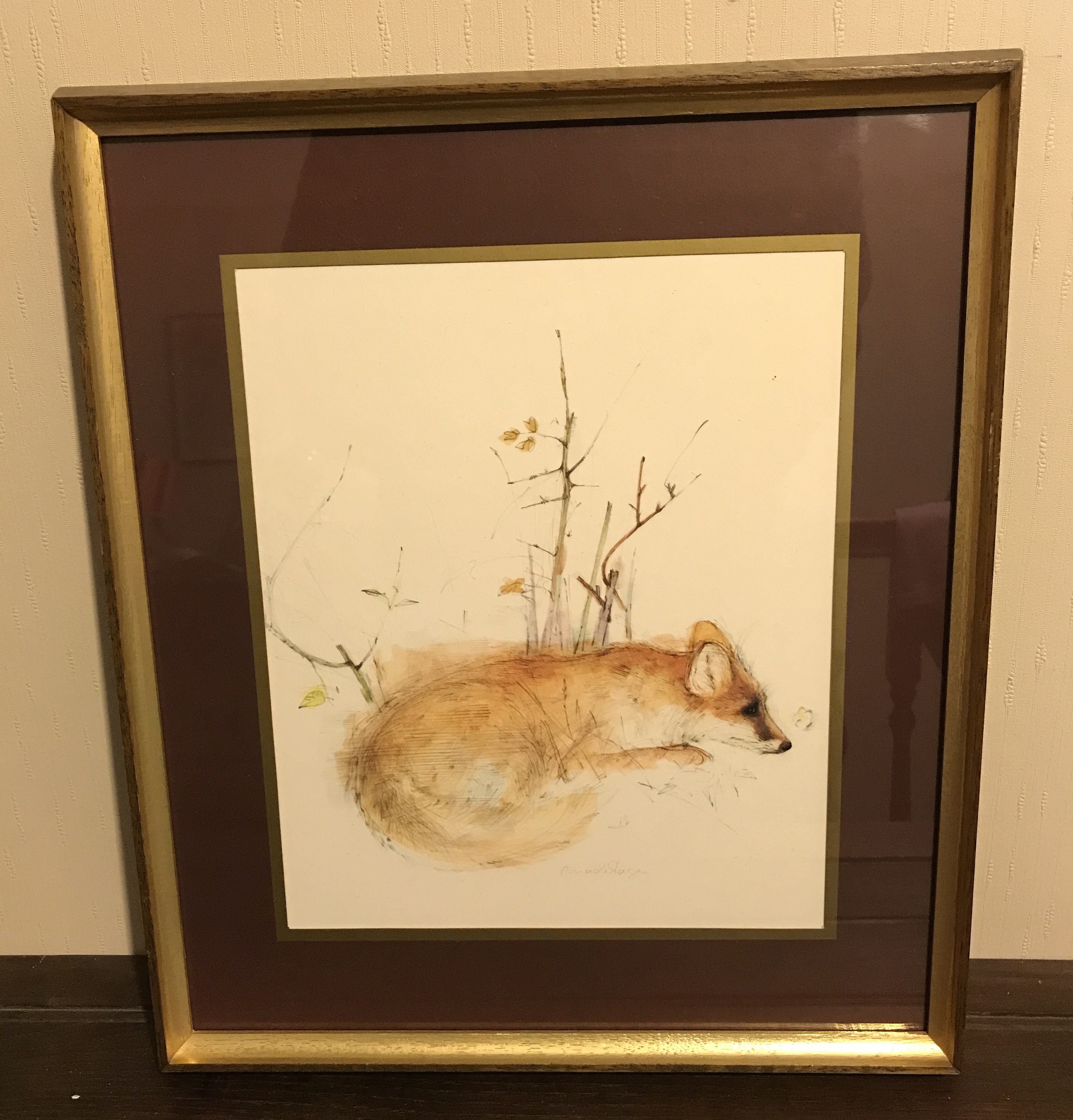 Mads Stage Vintage print of a Fox. 