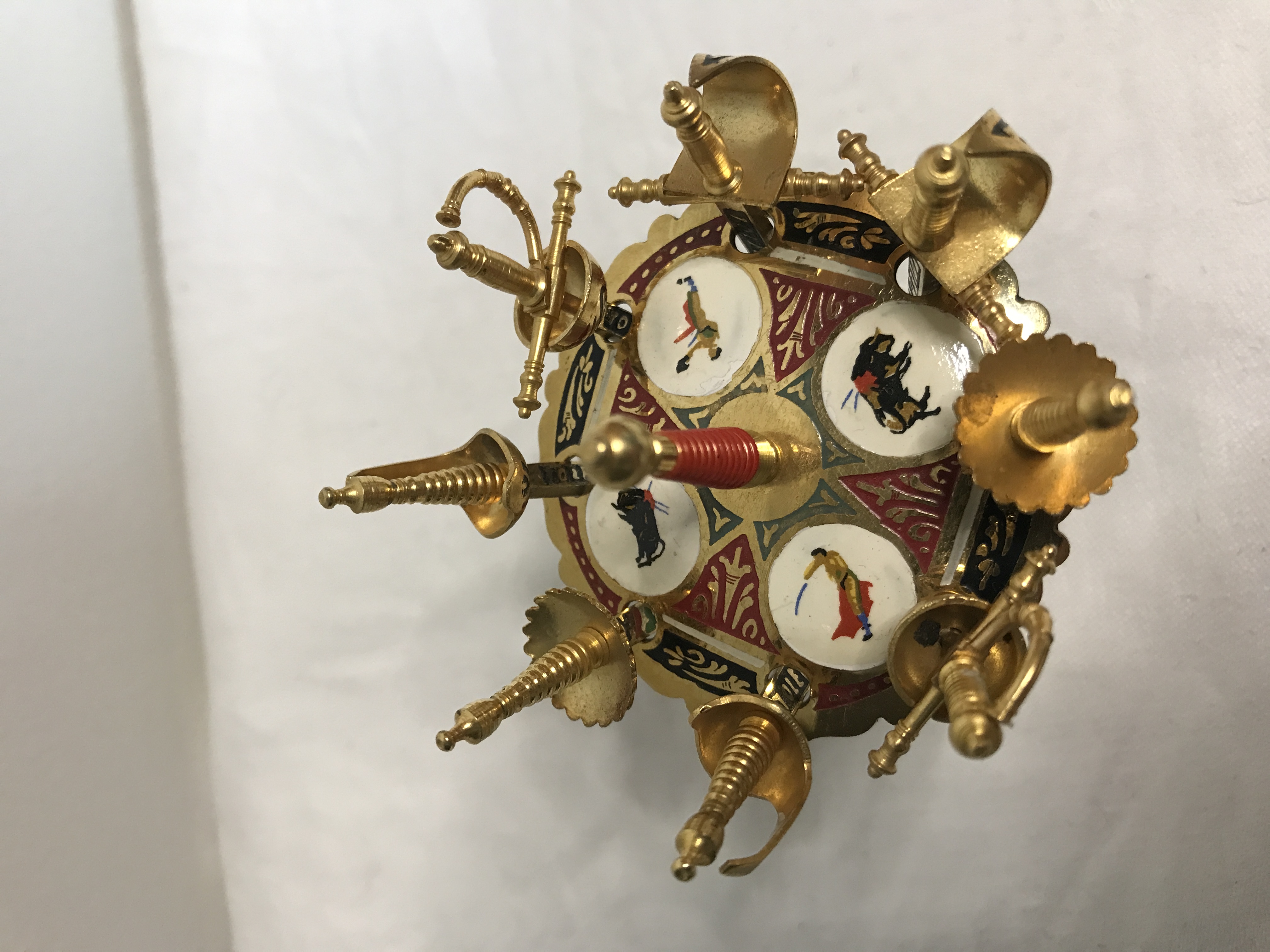 Toledo sword Cocktail or bar set. Vintage depicting Bulls and Toreador