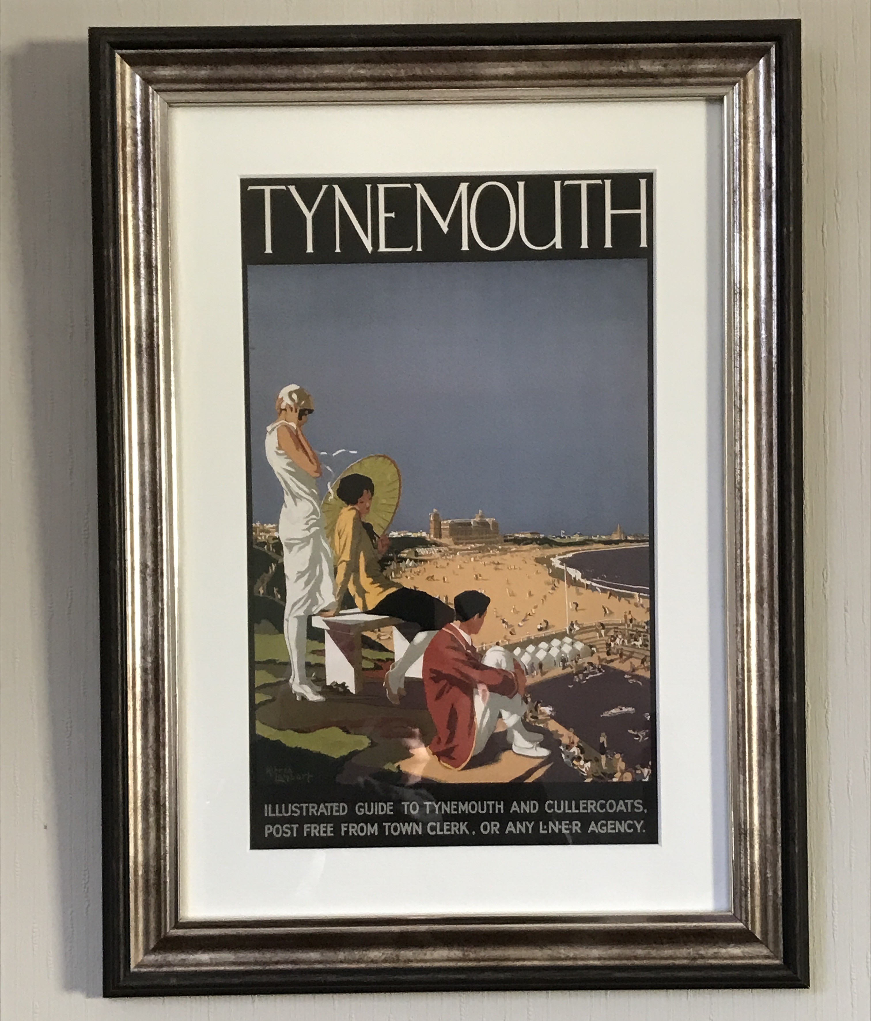Vintage Railway L N E R Advertisement Poster print Tynemouth. Framed & Glazed