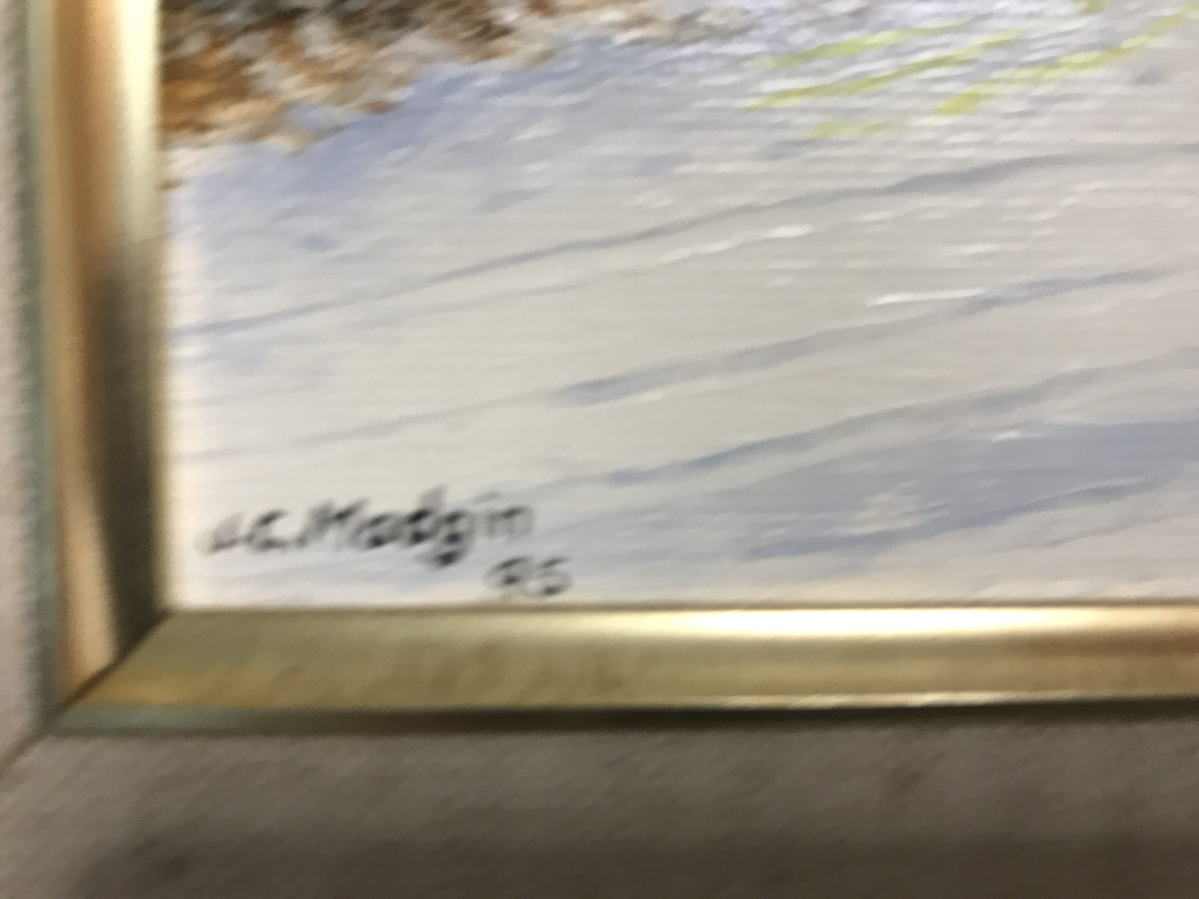 J C Madgin Prebends Cottage in the snow. Durham City