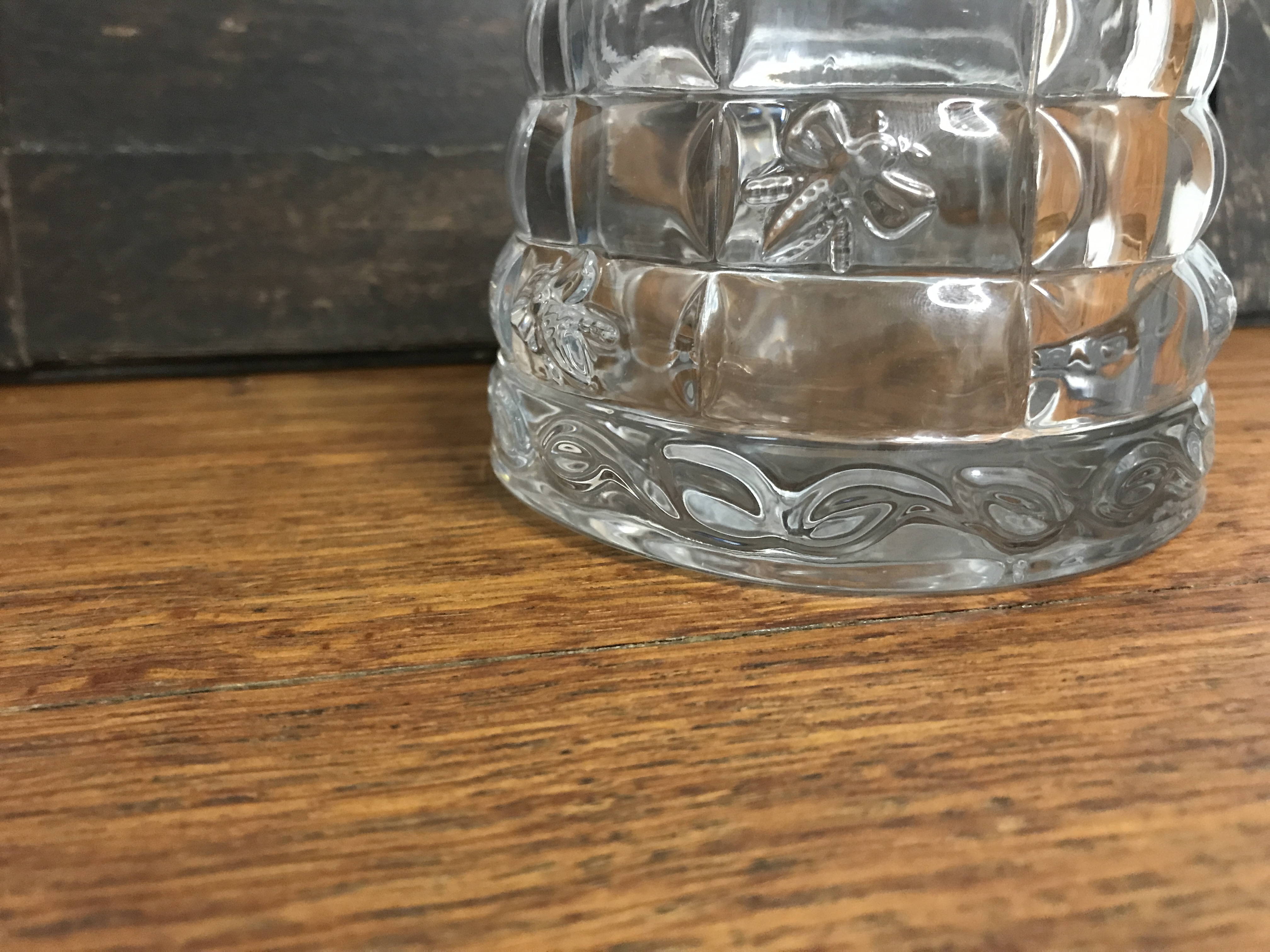 Vintage Gorham Glass 'Garden Serenade' Honey pot