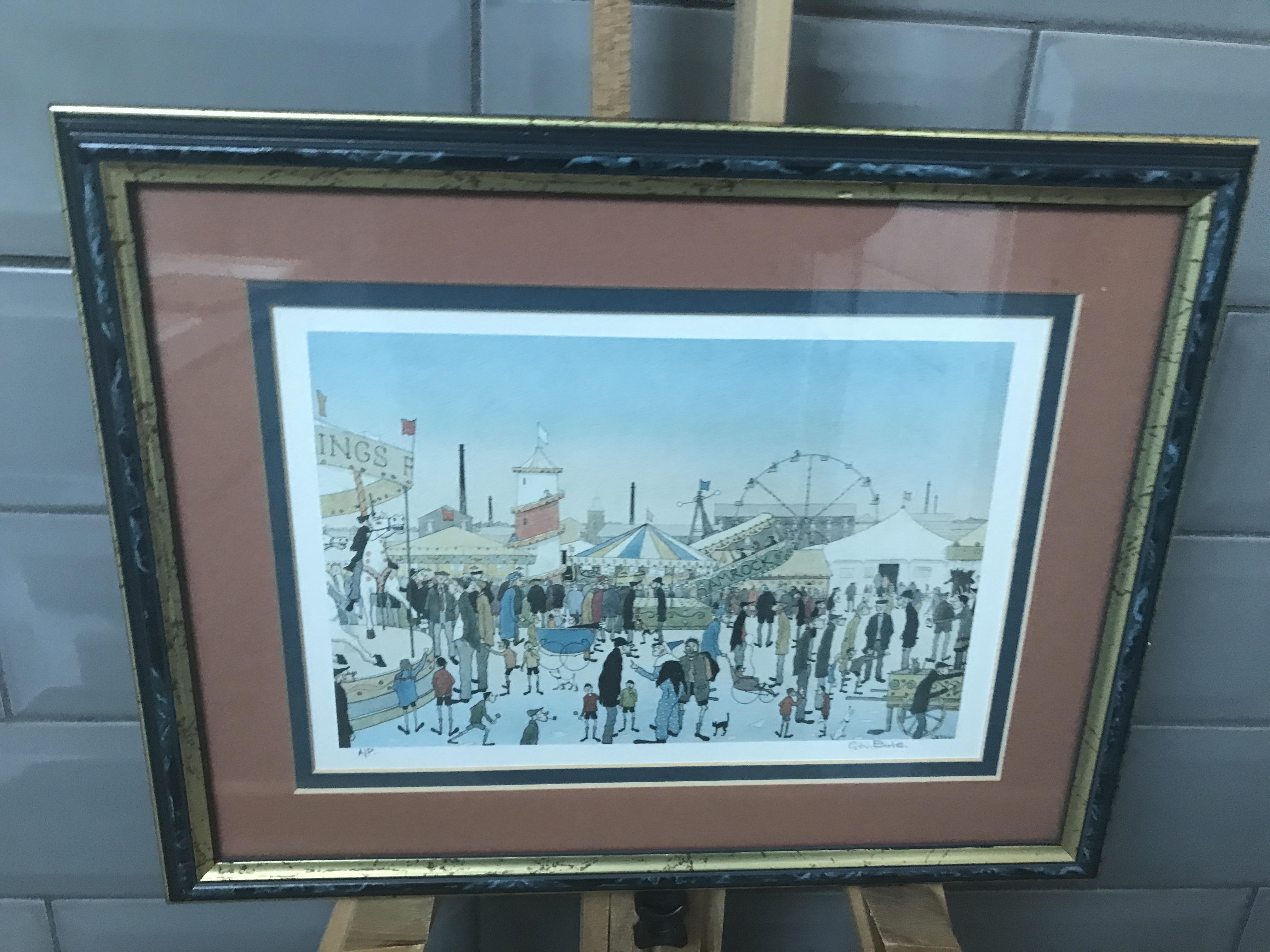 G.W Birks signed Artist proof (AP) print of a northern town carnival.