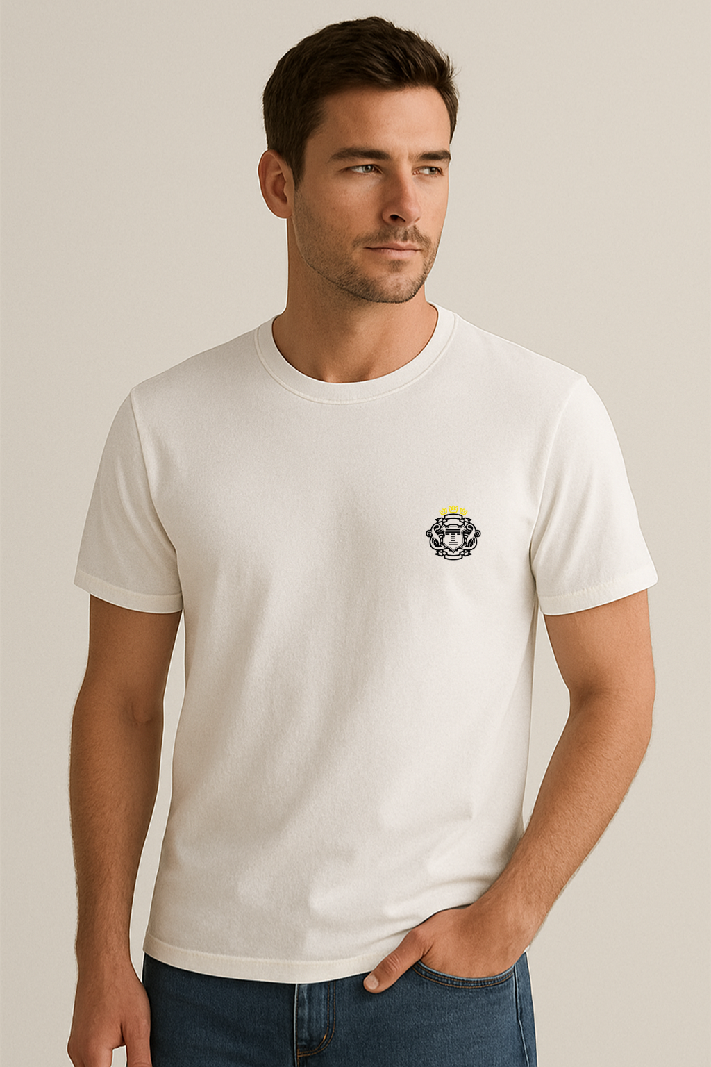 T-shirt brasão branca 