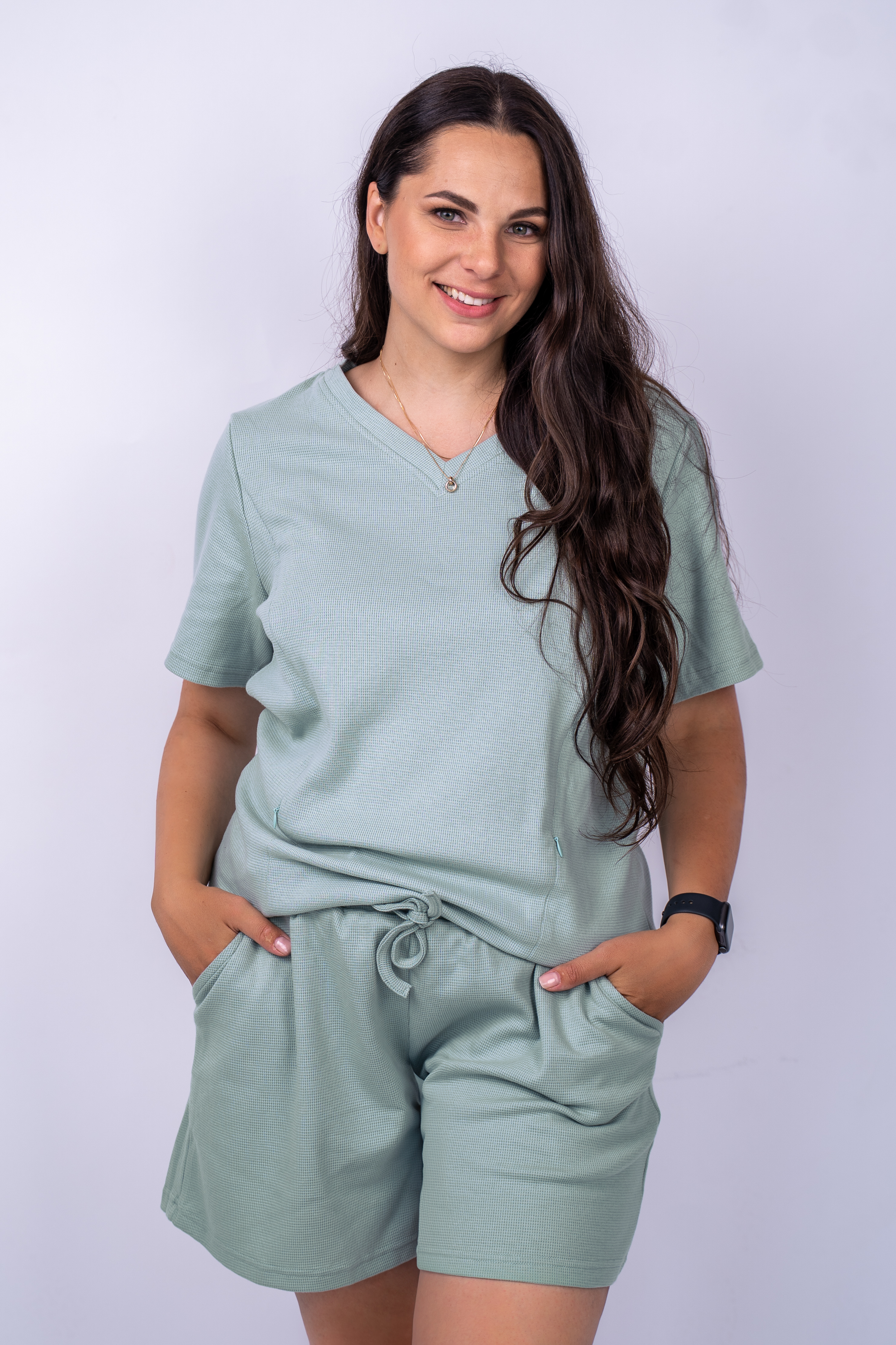 Mėtinis trumpas laisvalaikio kostiumėlis "Sunny Day"