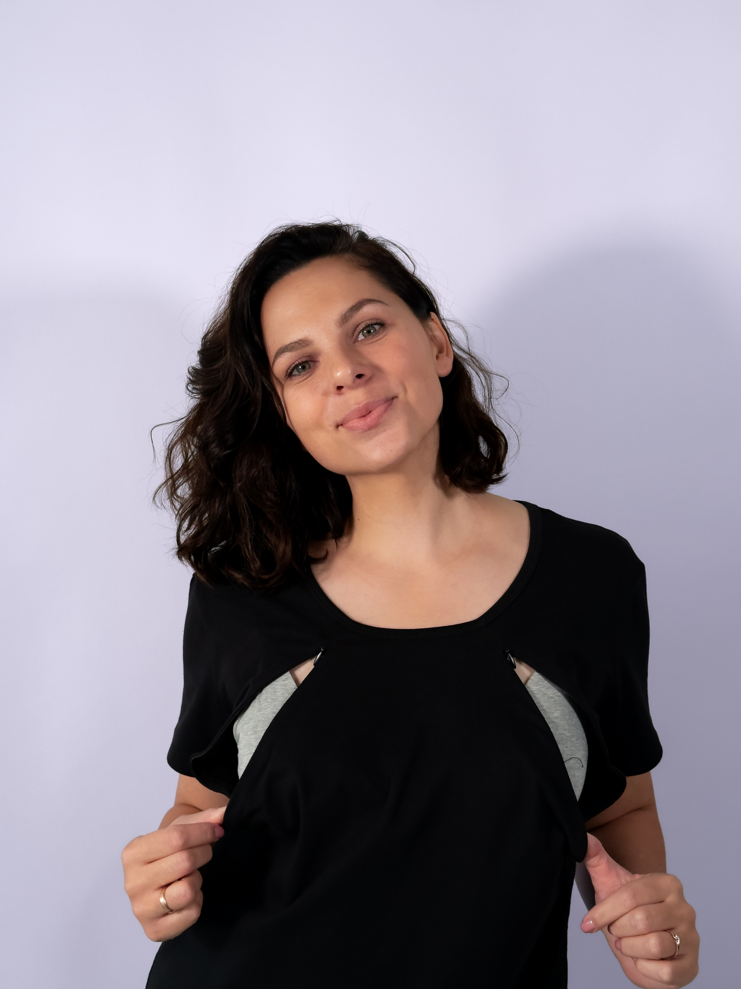 Juodi žindymo marškinėliai "Casual Day"