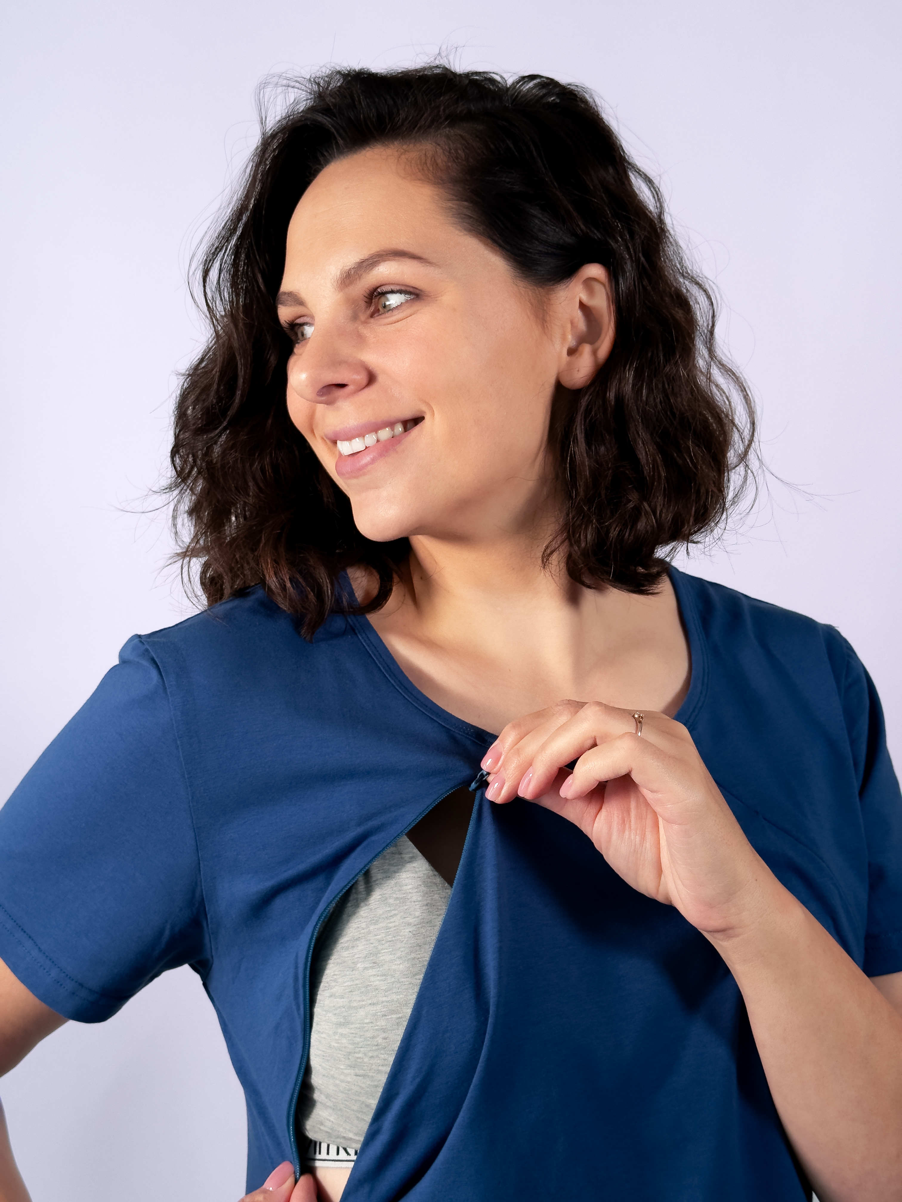 Mėlyni žindymo marškinėliai "Casual Day"