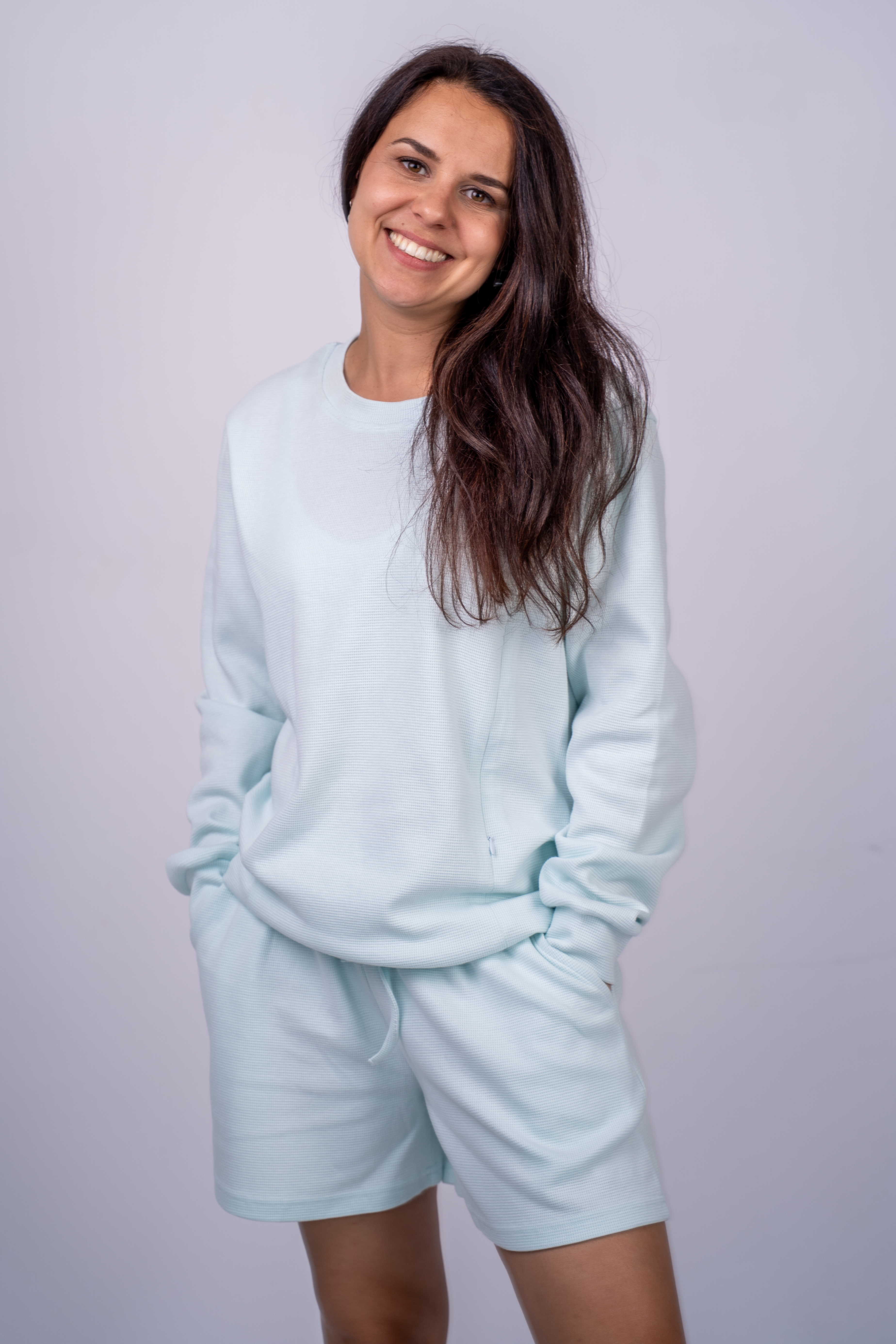 Žydras džemperis "Waffle Day"