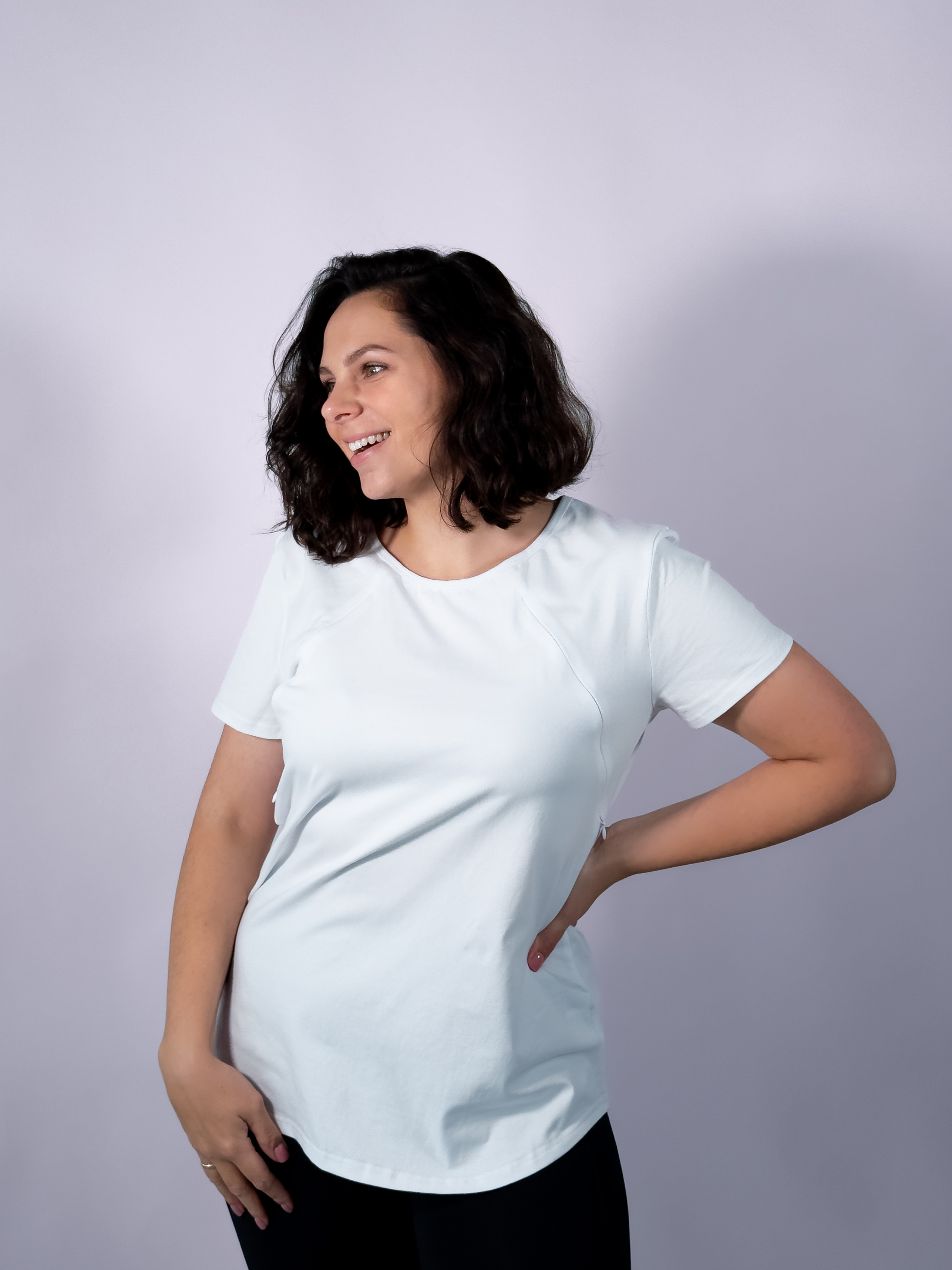 Balti žindymo marškinėliai "Casual Day"