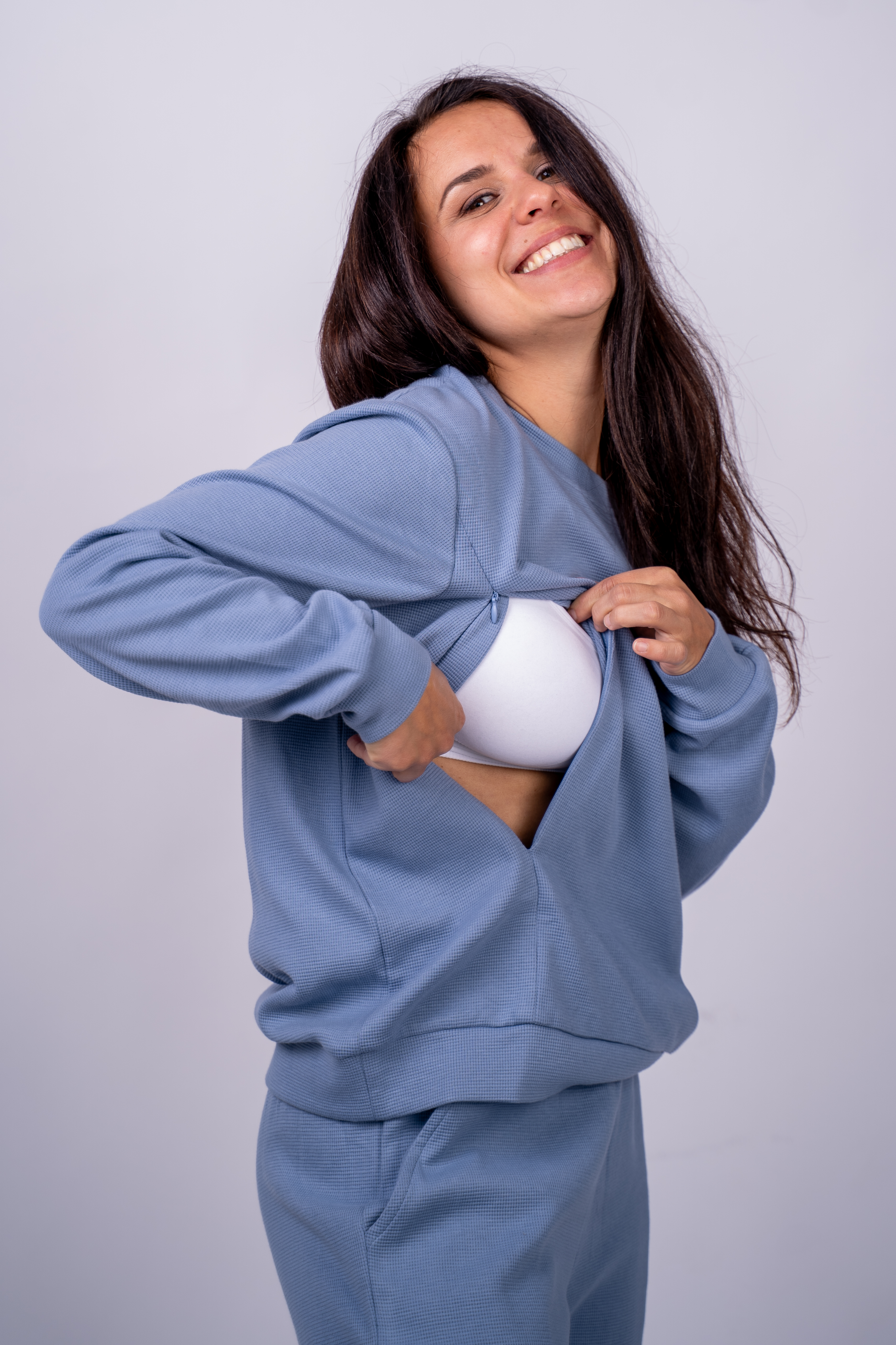 Mėlynas džemperis "Waffle Day"