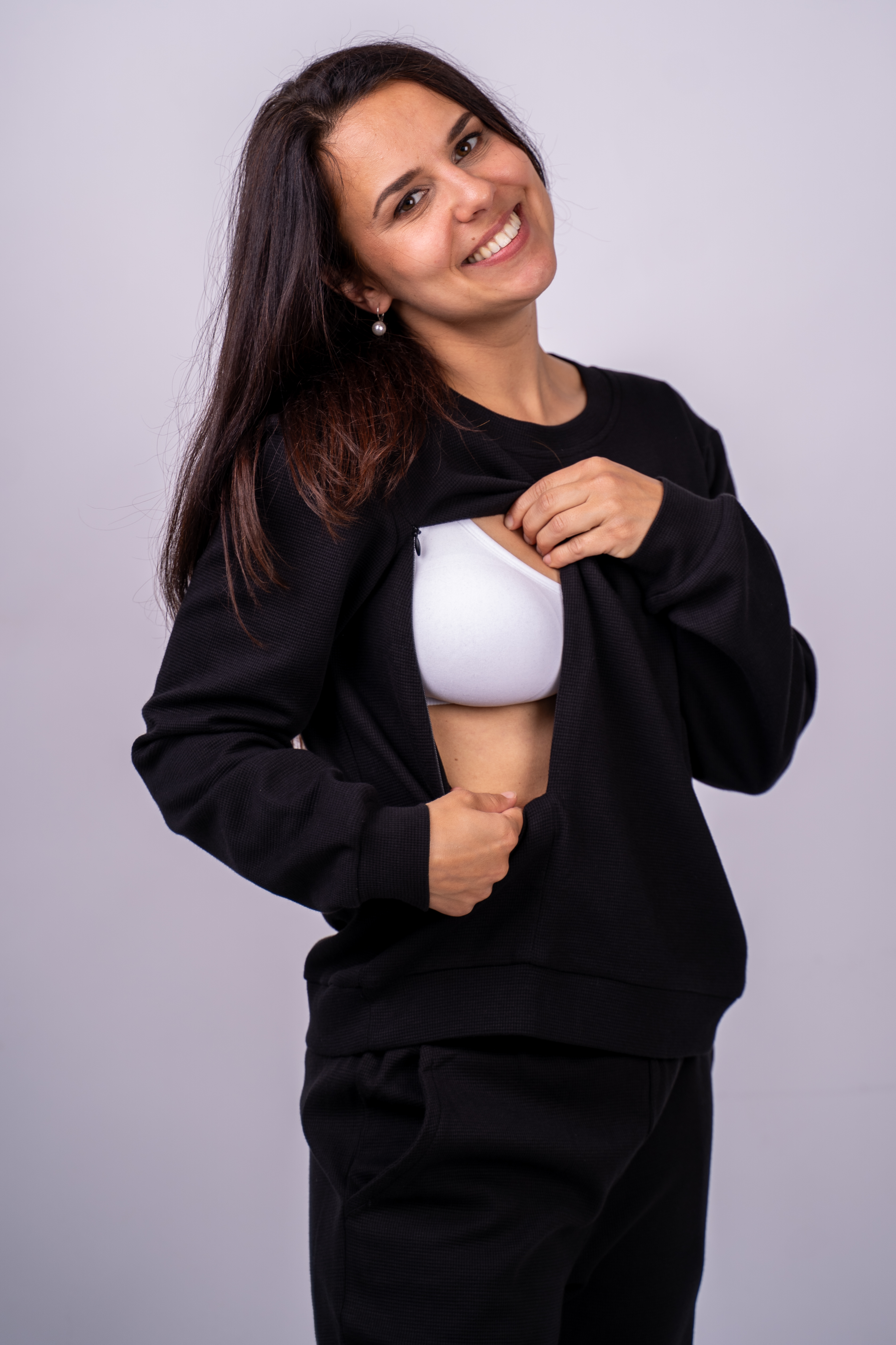 Juodas džemperis "Waffle Day"