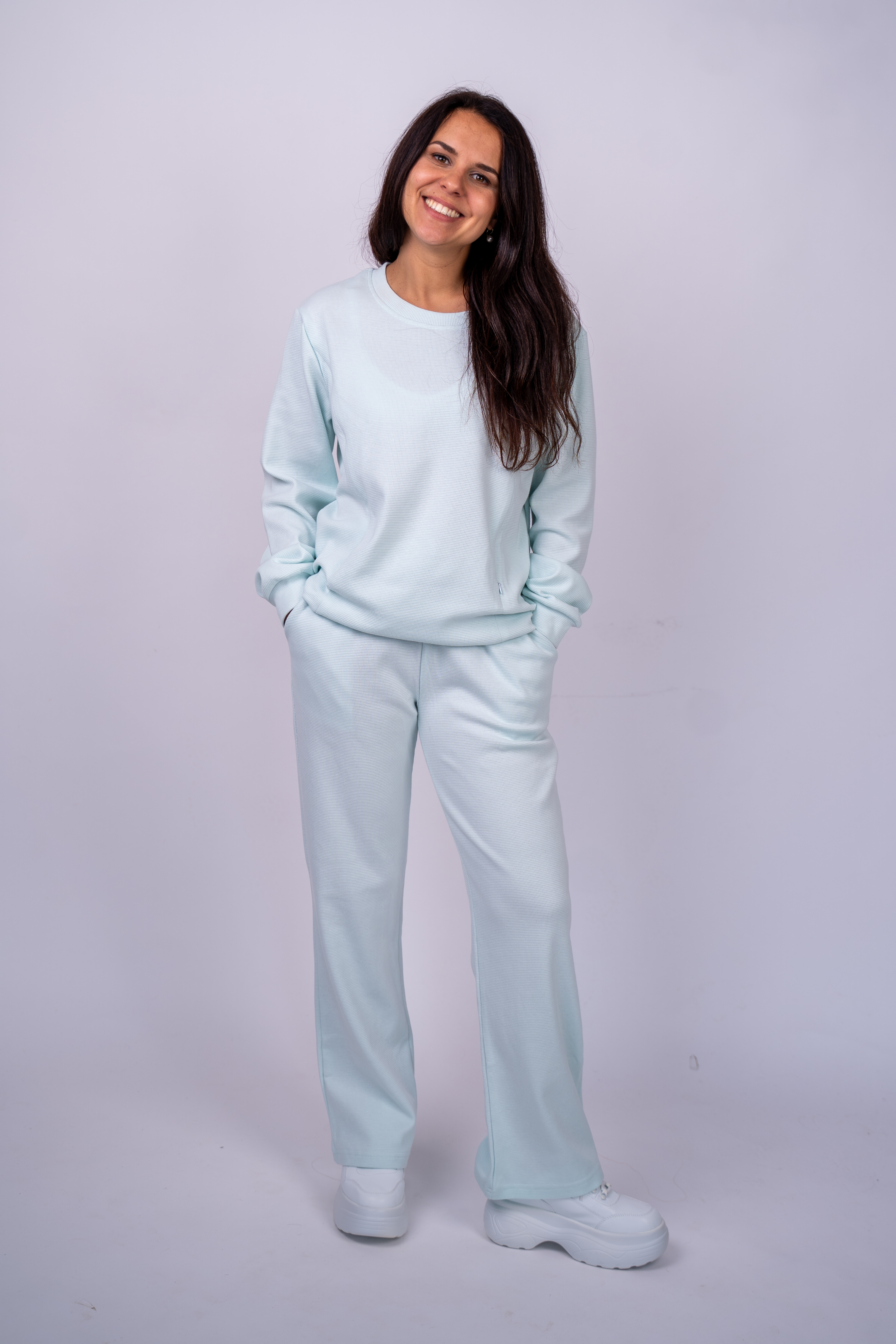 Žydras džemperis "Waffle Day"