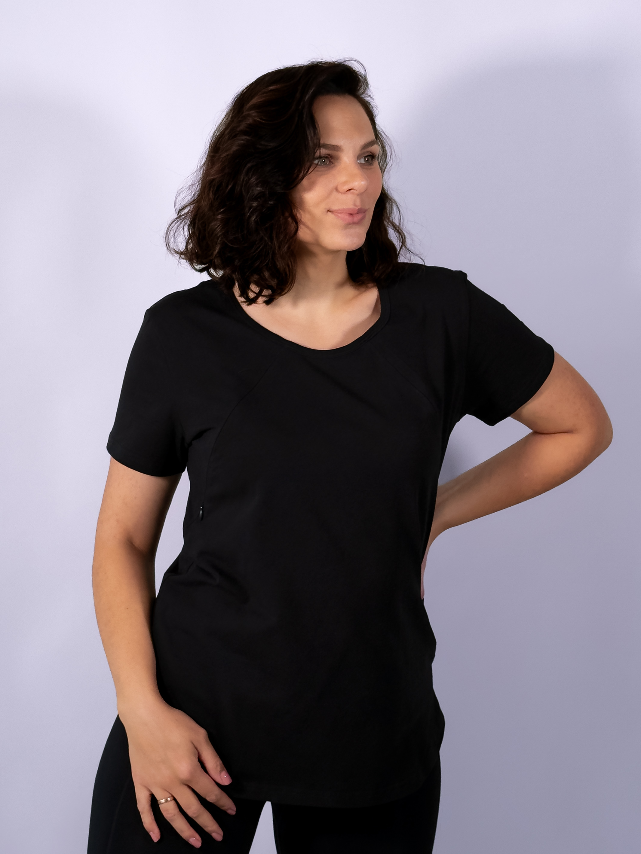 Juodi žindymo marškinėliai "Casual Day"