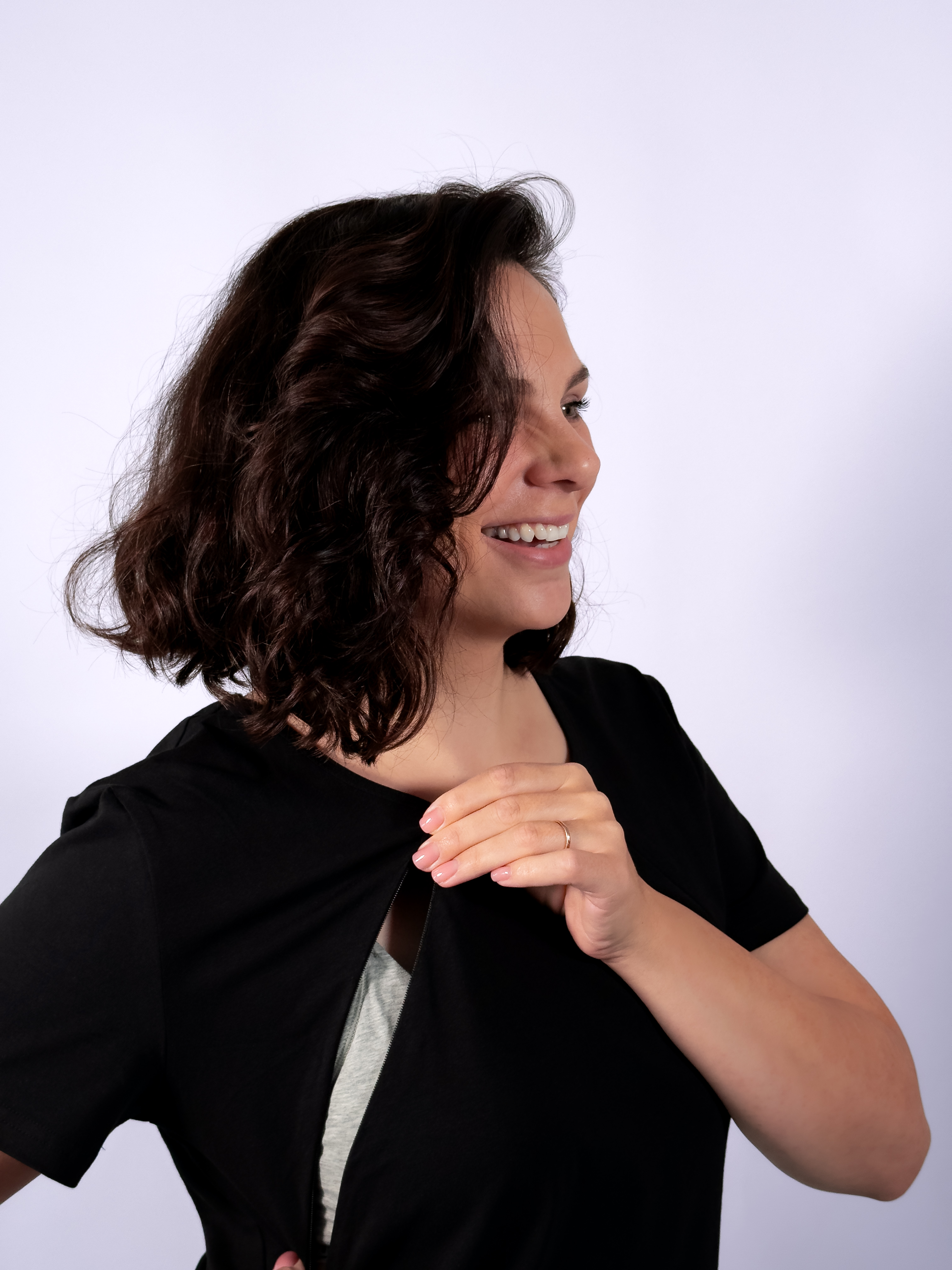 Juodi žindymo marškinėliai "Casual Day"