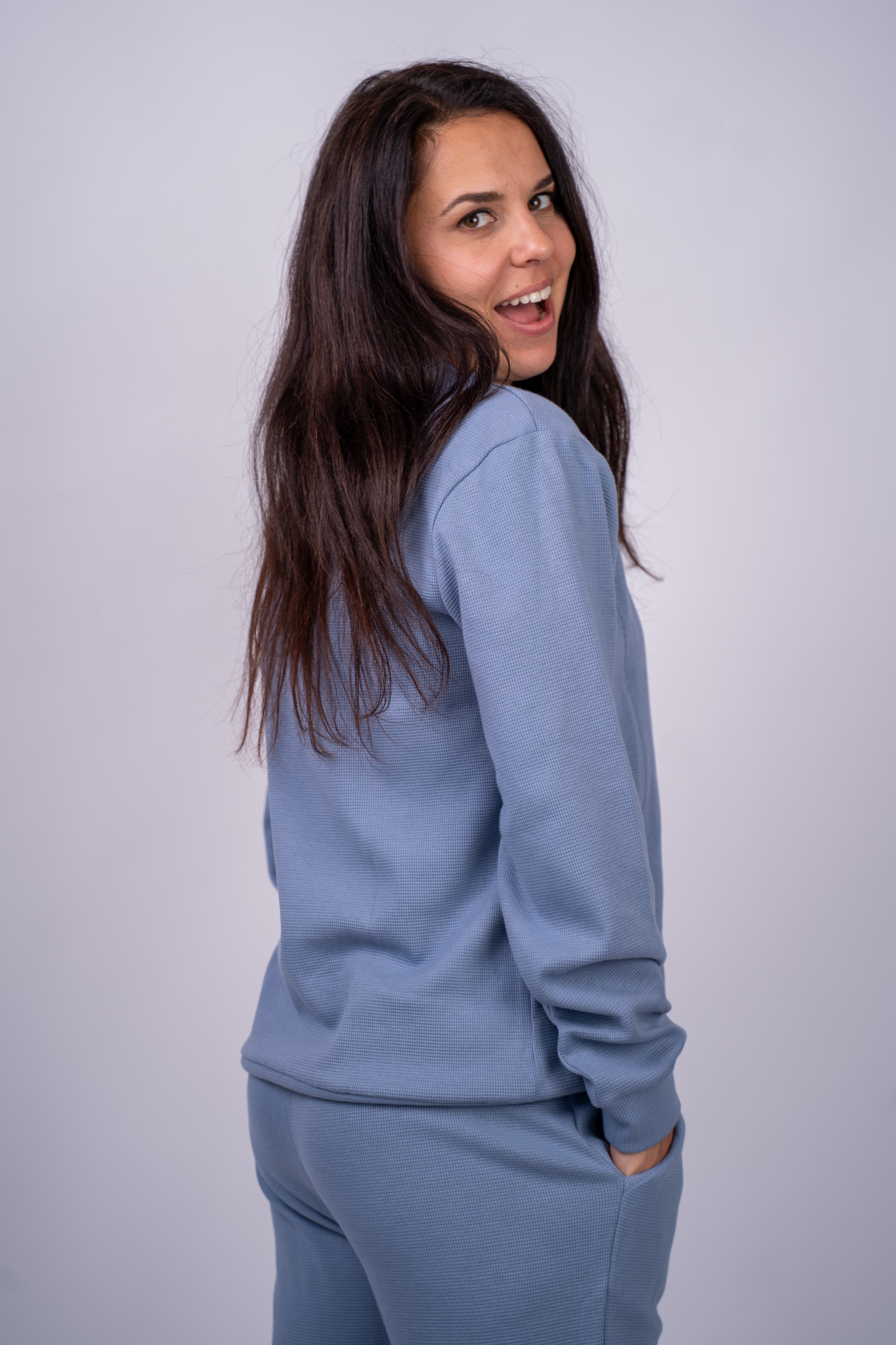 Mėlynas džemperis "Waffle Day"