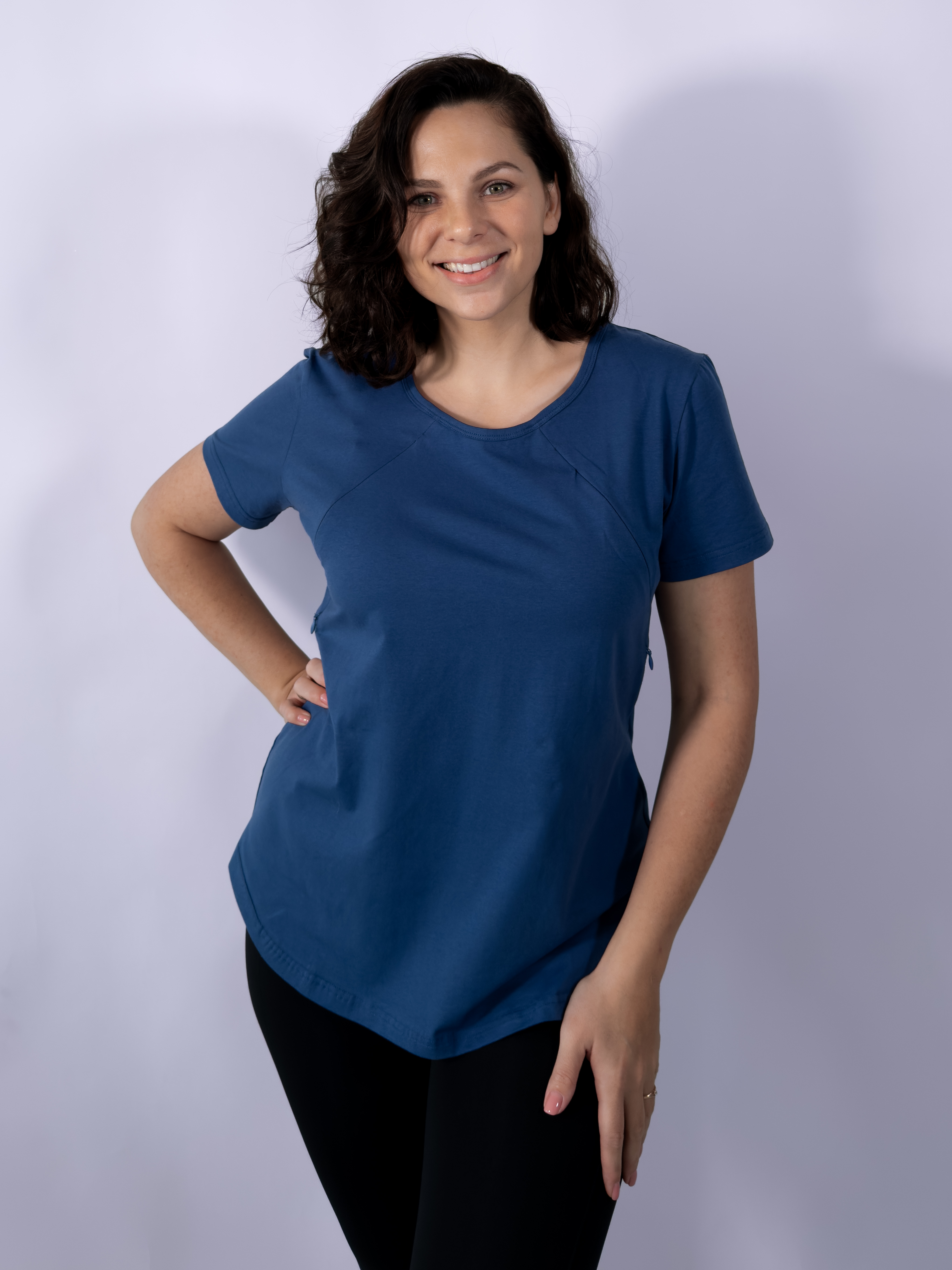 Mėlyni žindymo marškinėliai "Casual Day"