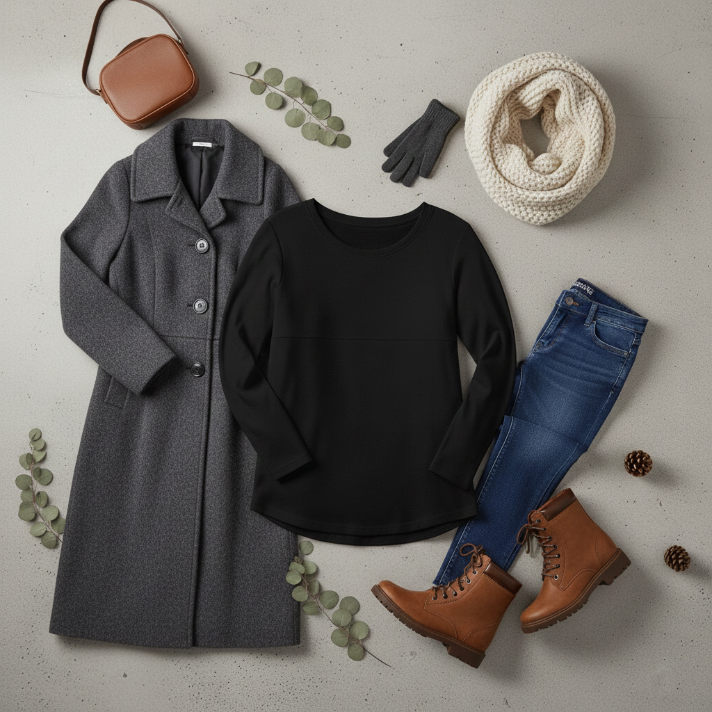 Juodi žindymo marškinėliai ilgomis rankovėmis "Long Day"