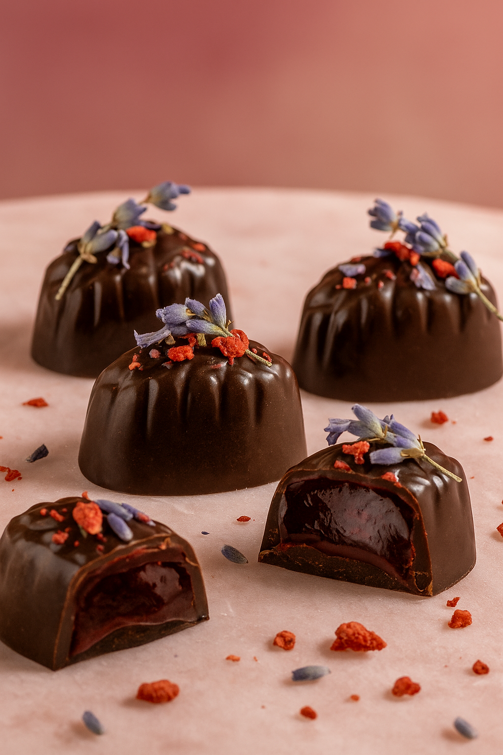 بيري بلوش – شوكولاتة نصف داكنة بالفواكه الحمراء